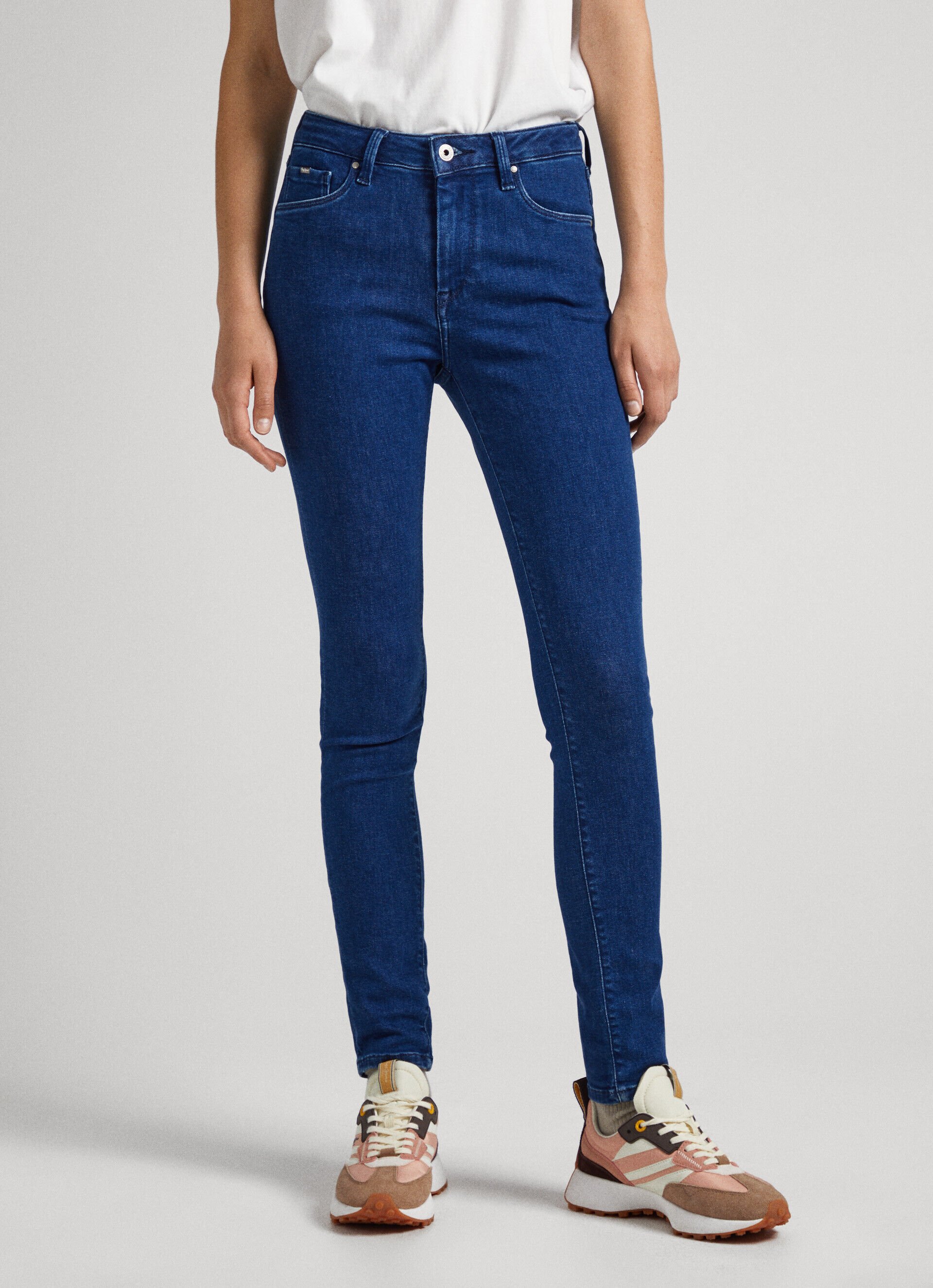 Calça jeans skinny de cintura alta estilo regent fit - jeans
