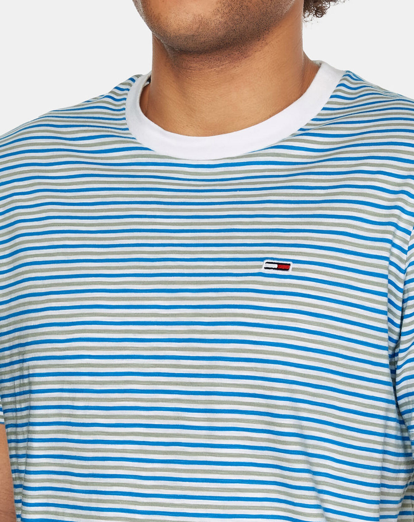 Tommy Jeans T-Shirt Textured rayé bleu/blanc