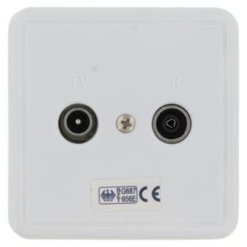 Q-Link coax contactdoos rtv eind/rijgbaar inbouw wit