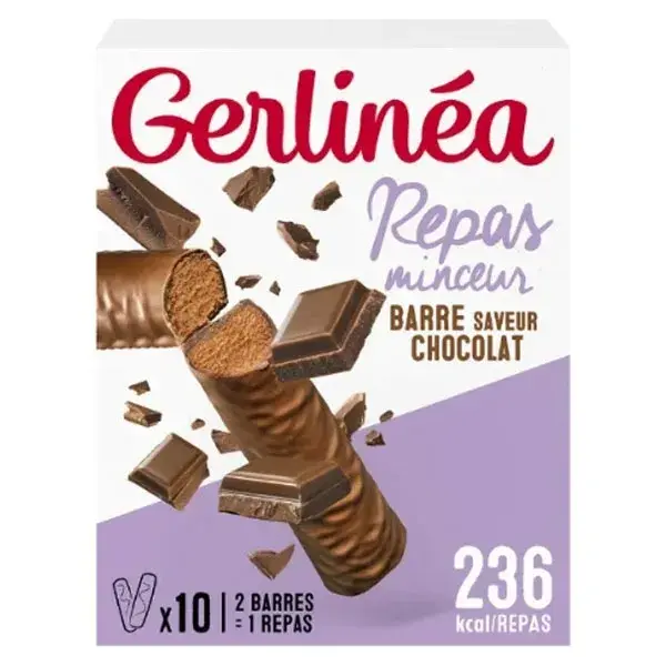 Barra de chocolate Gerlinéa Slimming Meal, 10 unidades