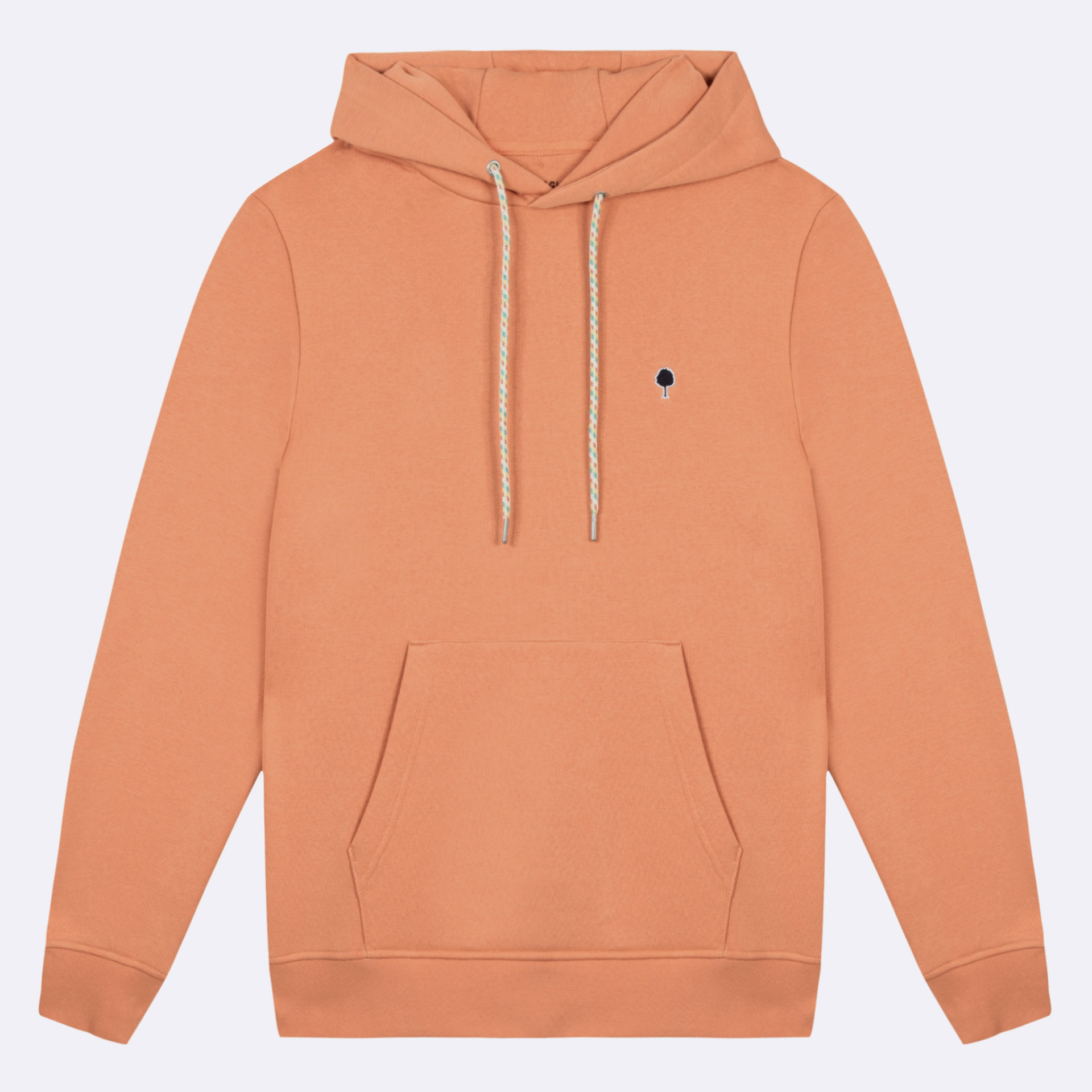 Sweat à capuche orange coton et coton recyclé - modèle dirac