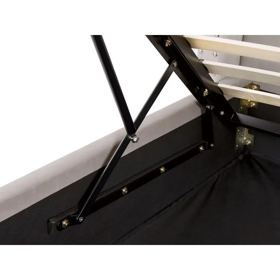LUBBON - Bed met opbergruimte - Lichtgrijs - 140 x 200 cm - Fluweel