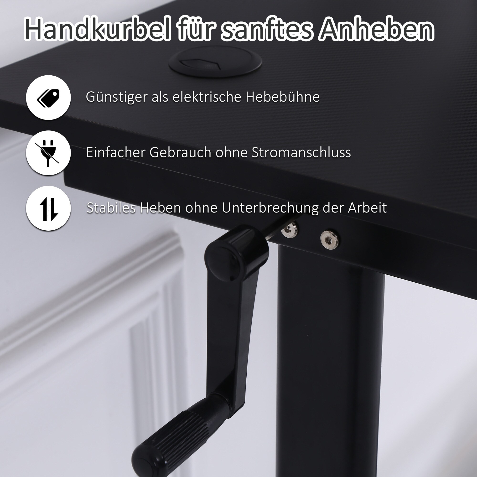 Vinsetto Schreibtisch Höhenverstellbar schwarz 120B x 60T x 117H cm
