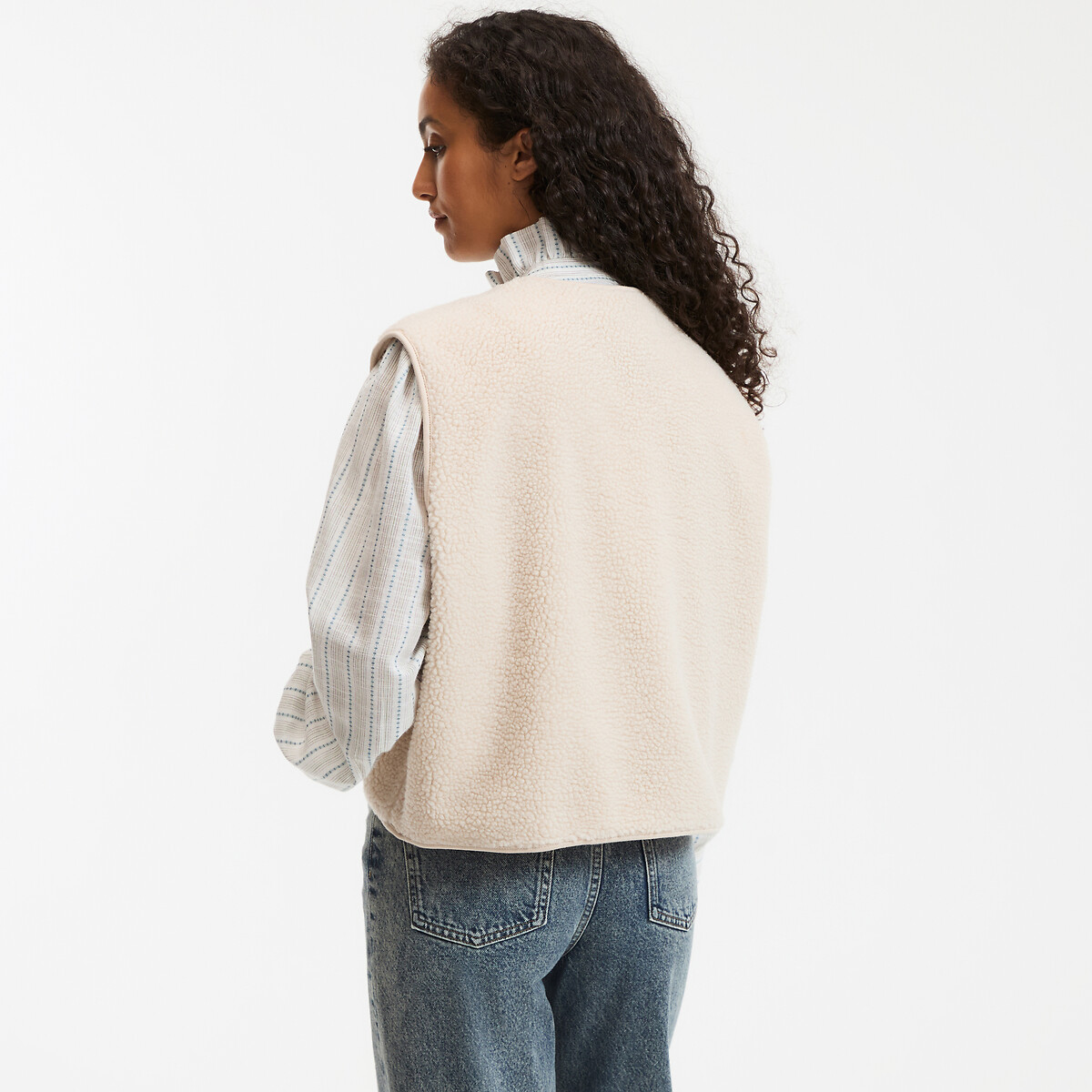 COLEÇÕES LA REDOUTE<br>Cardigã sherpa sem mangas
