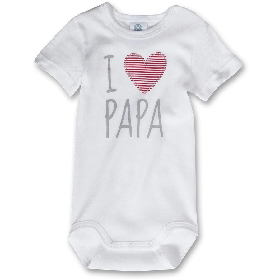 SANETTA Baby Body 14 Arm HERZ weiß