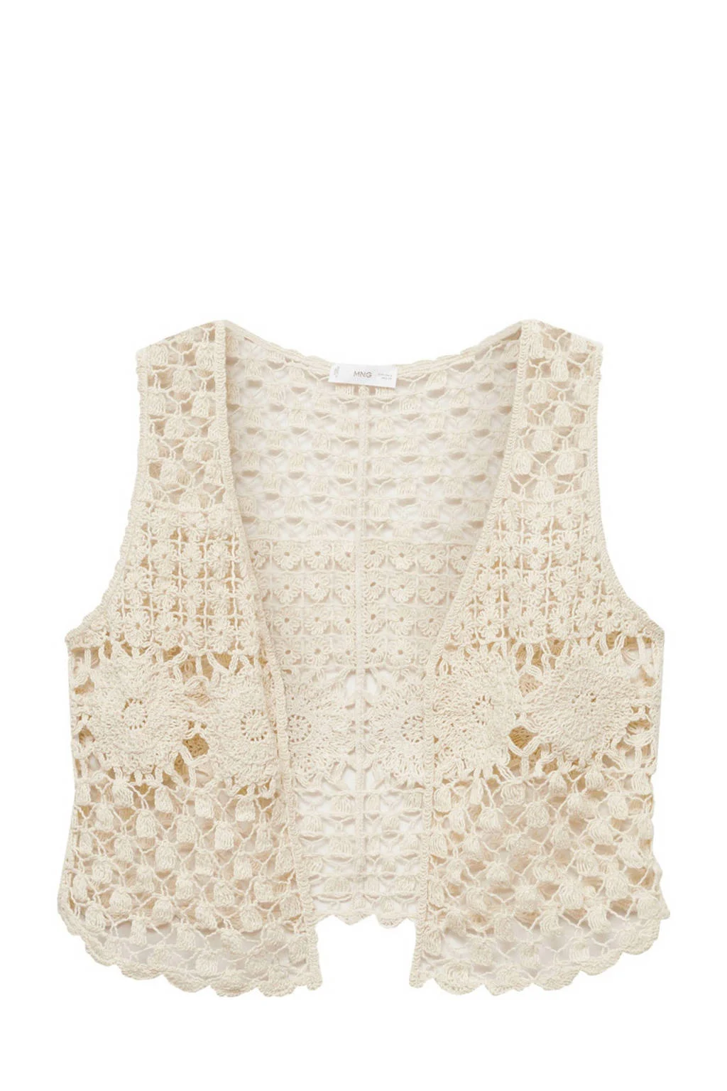MANGO TEEN gehaakt gilet beige