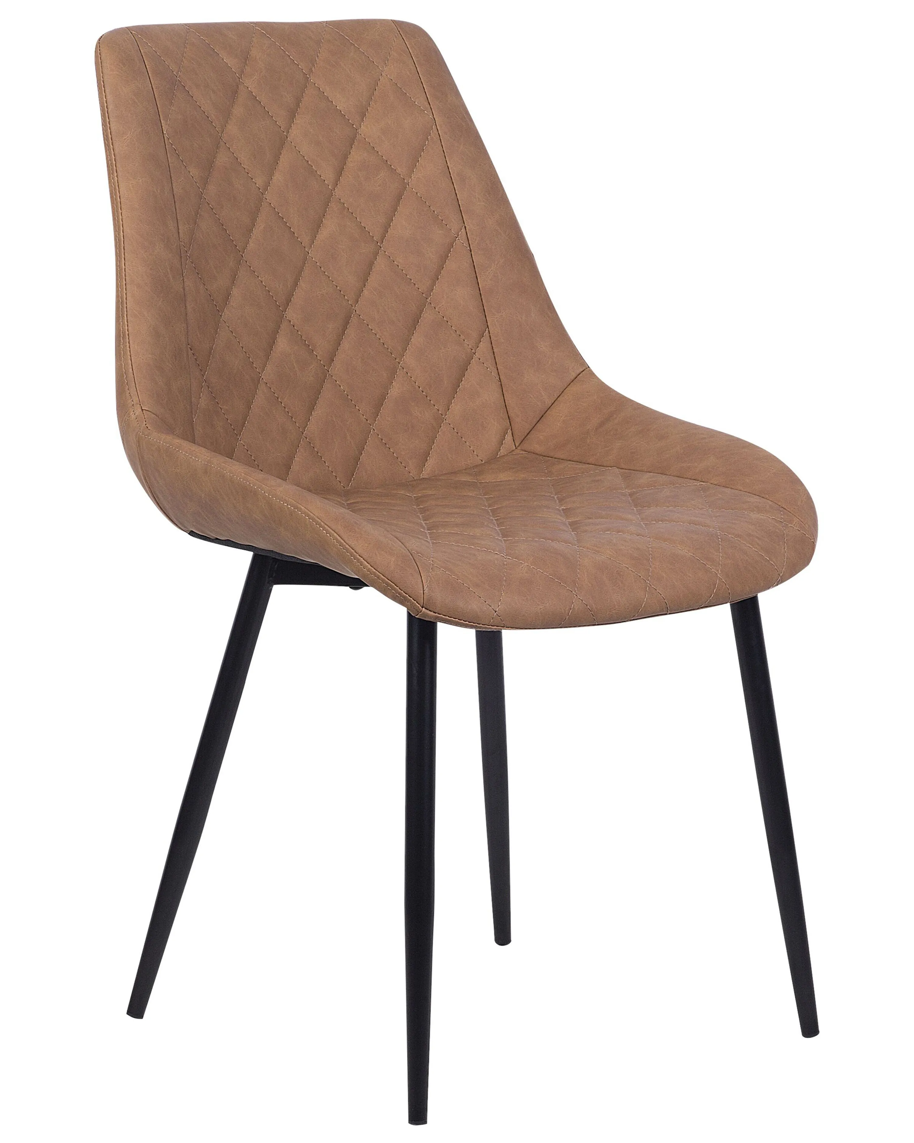 Set van 2 eetkamerstoelen MARIBEL Kunstleer Goudbruin