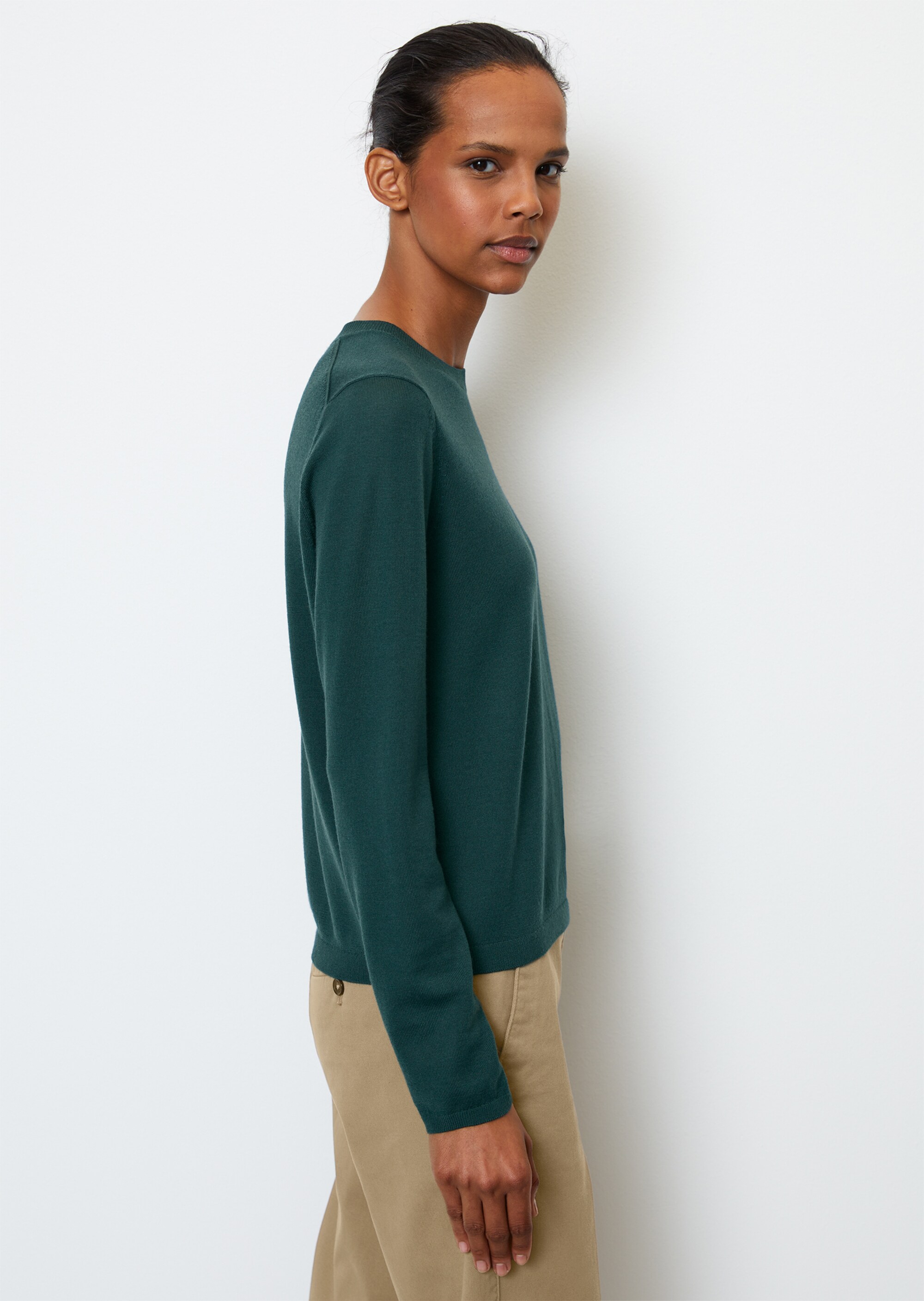 Eleganter Feinstrick-Pullover slim fit aus reiner Merinowolle