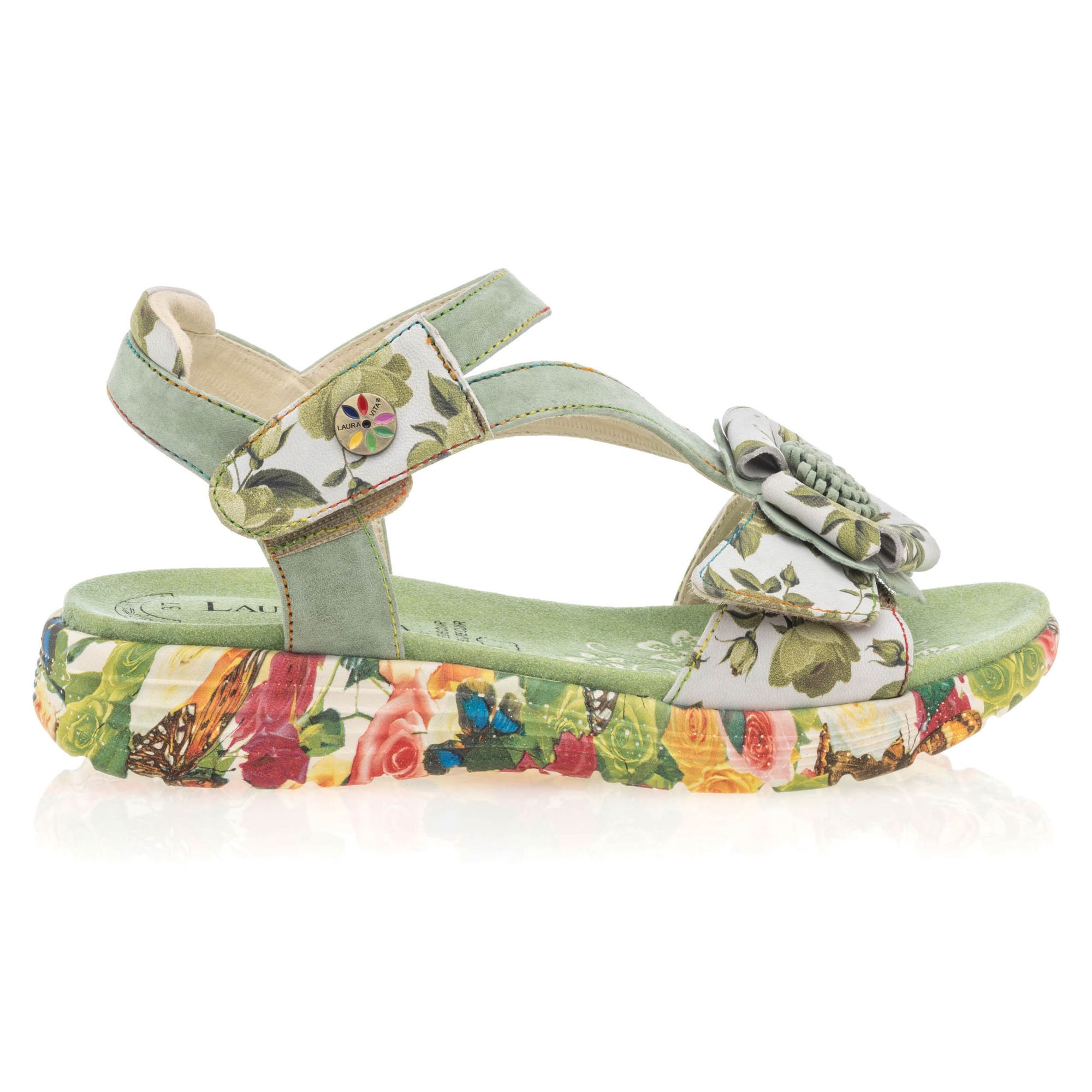 Sandales Femme en cuir vert