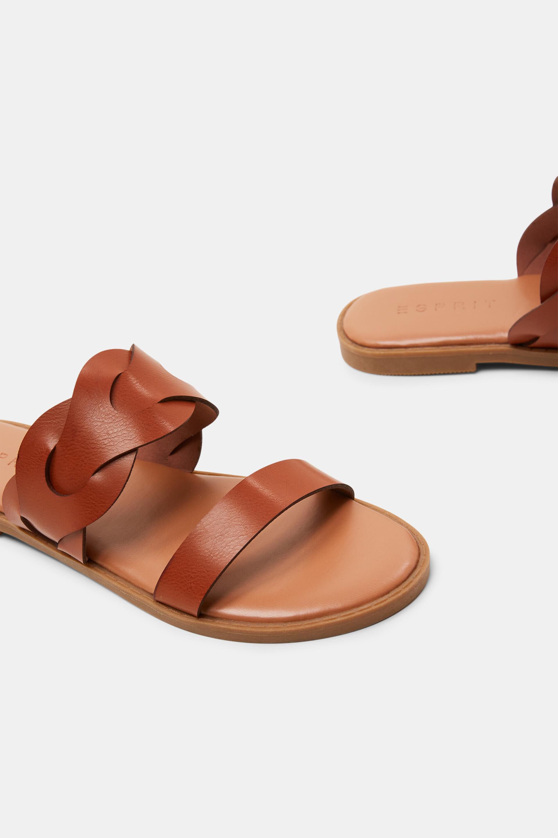 Sandales à enfiler en cuir vegan à bride tressée