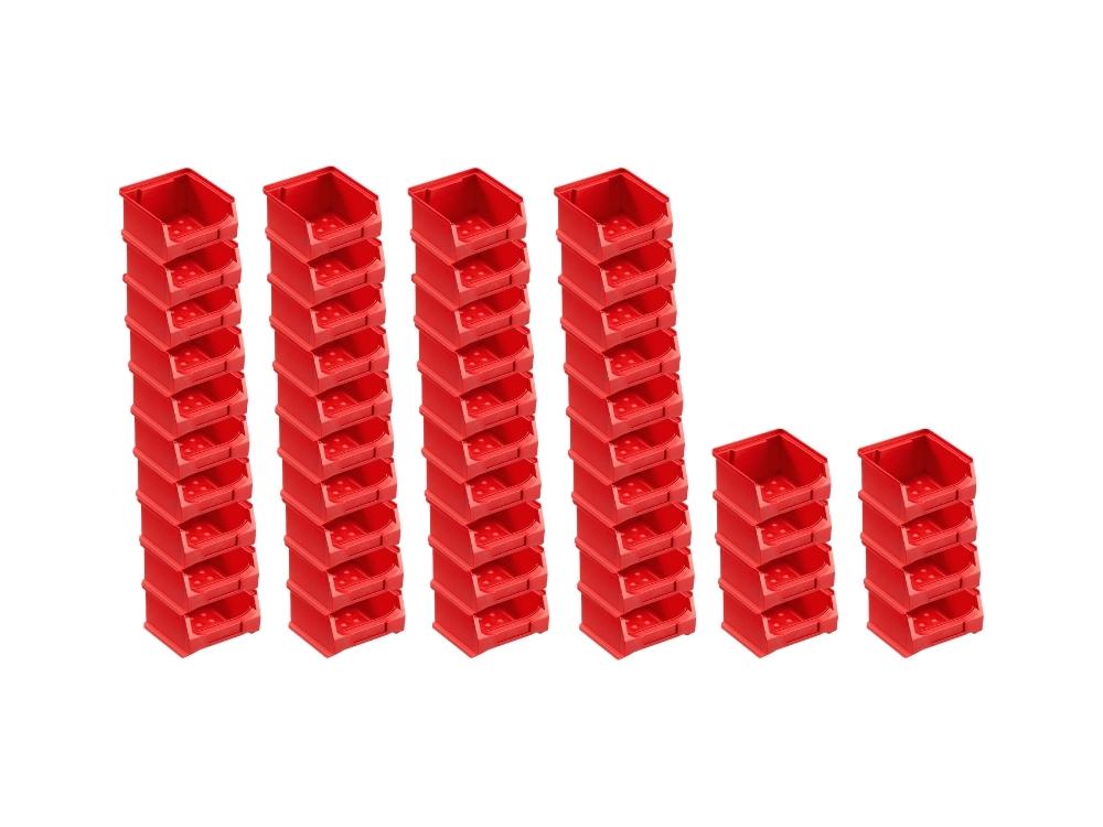 PROREGAL Super Saver Set 48x Rode Opbergdozen 1,0 HxBxD 6 x 10 x 10 cm 0,4 Liter Opbergdozen