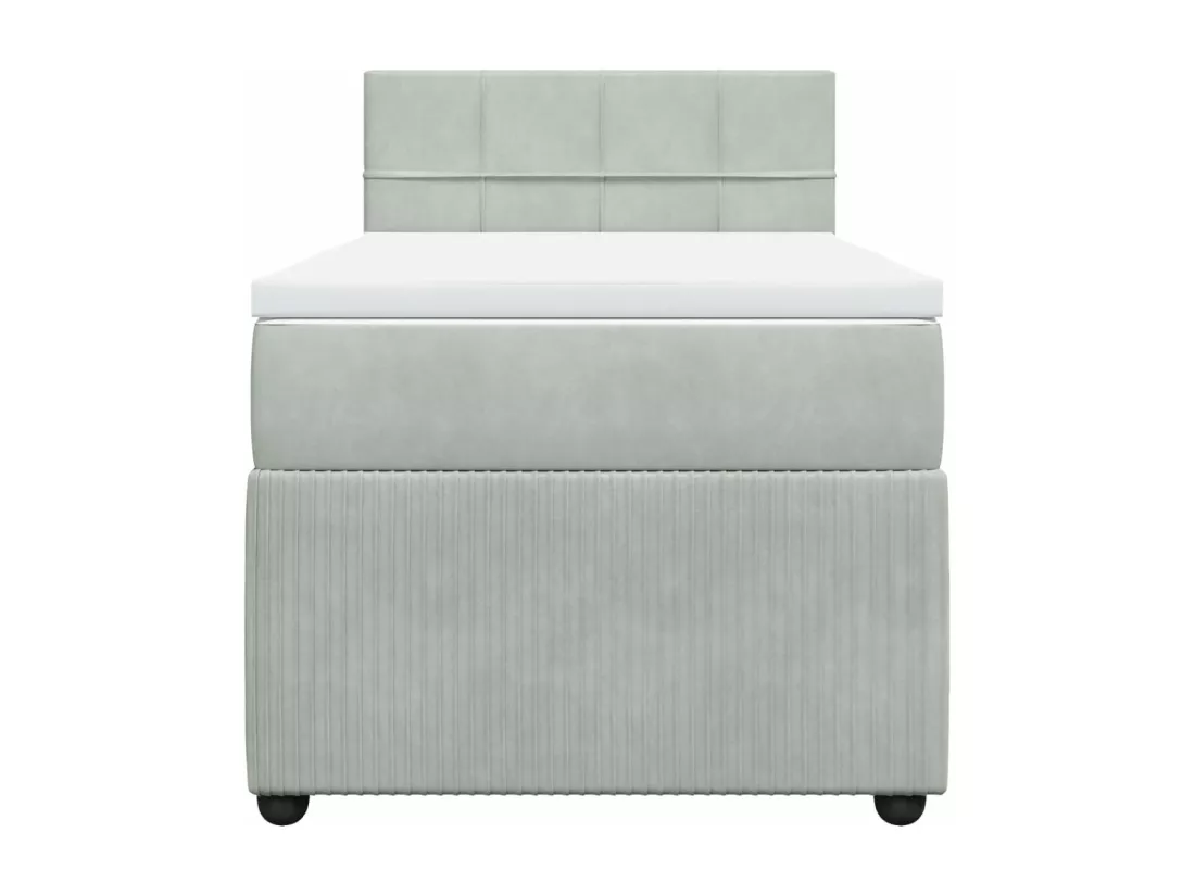 Sommier à lattes de lit et matelas Gris clair 90x190 cm Velours