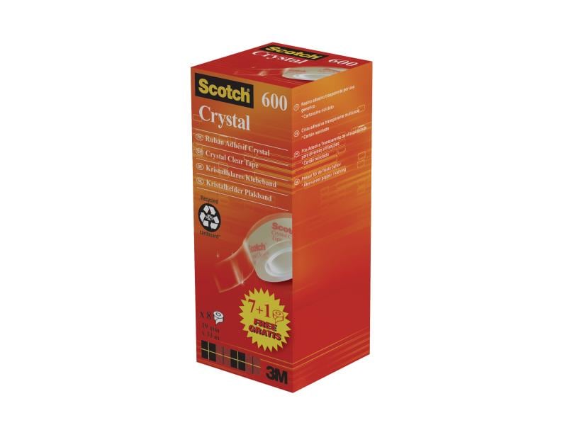 Scotch Klebeband Crystal 19 mm x 33 m, Transparent Klares Klebeband