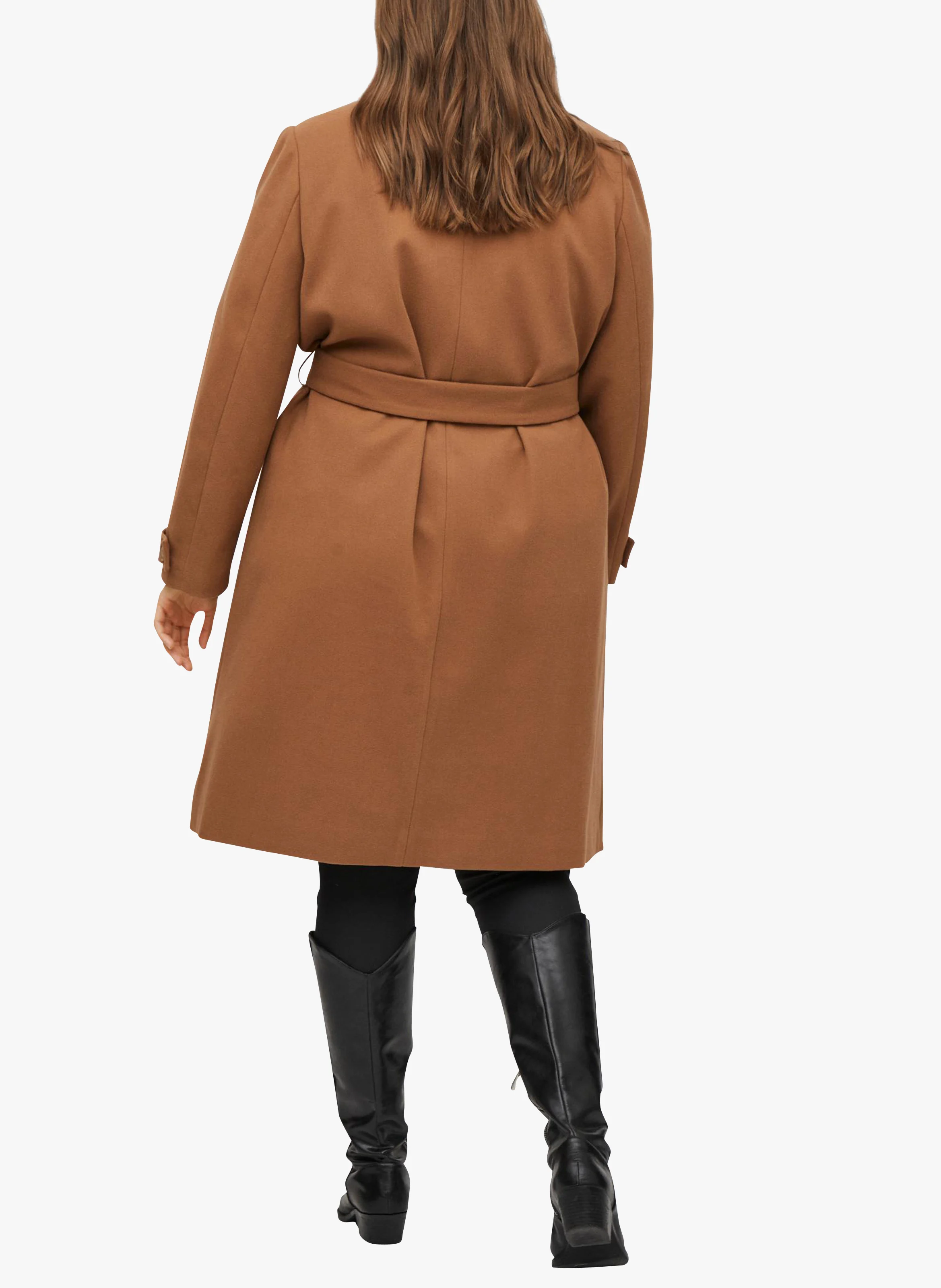 Manteau droit ceinturé | Marron