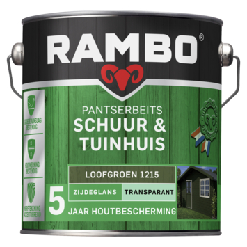 Rambo Pantserbeits Schuur & Tuinhuis zijdeglans transparant loofgroen 2,5 liter