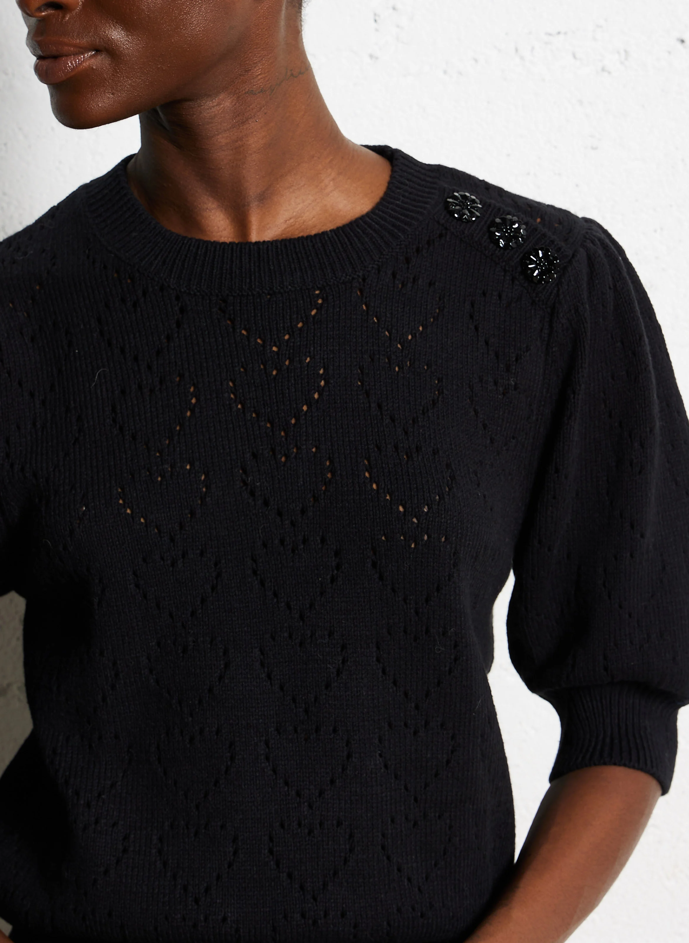 DIANA - Pull manches ballon| Noir