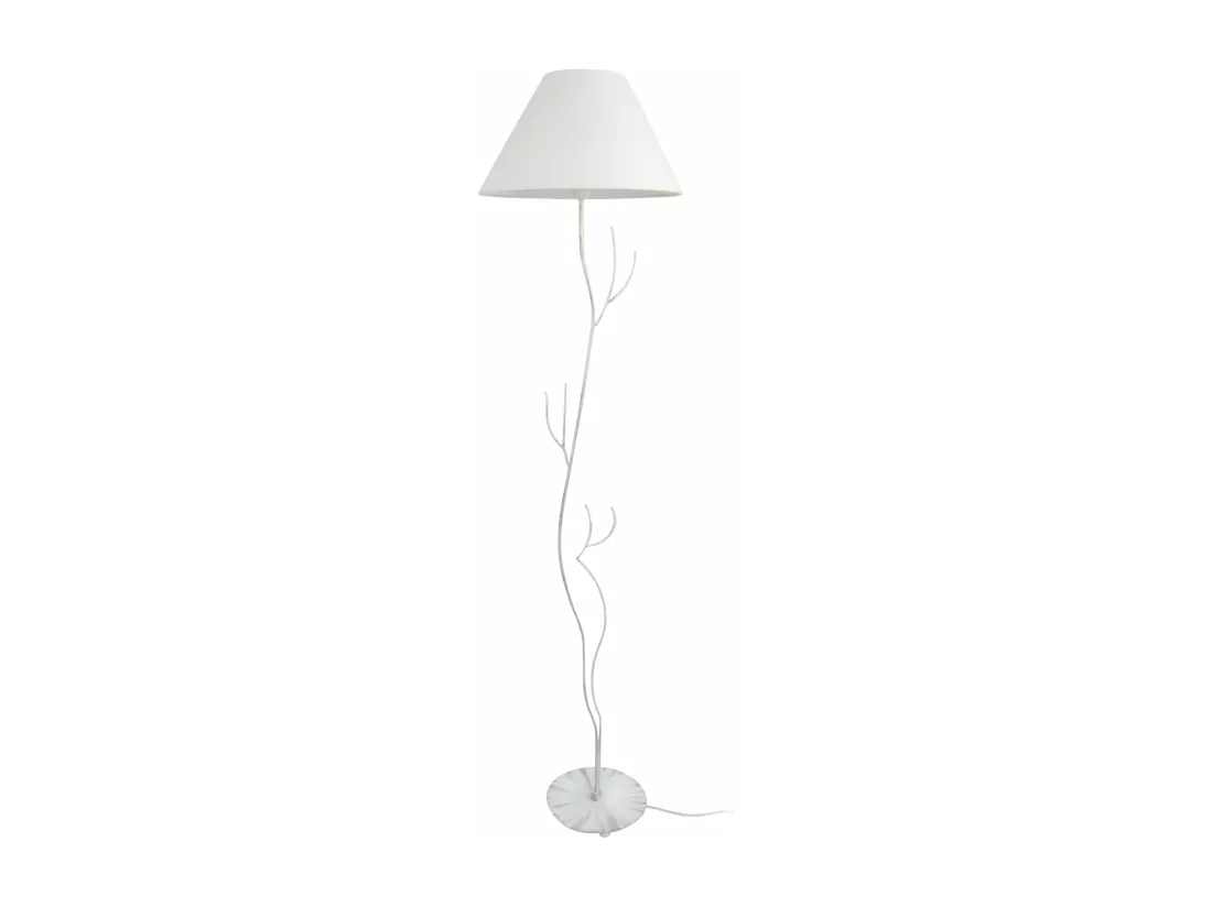 Lampadaire tube et fil métal ivoire168 cm.