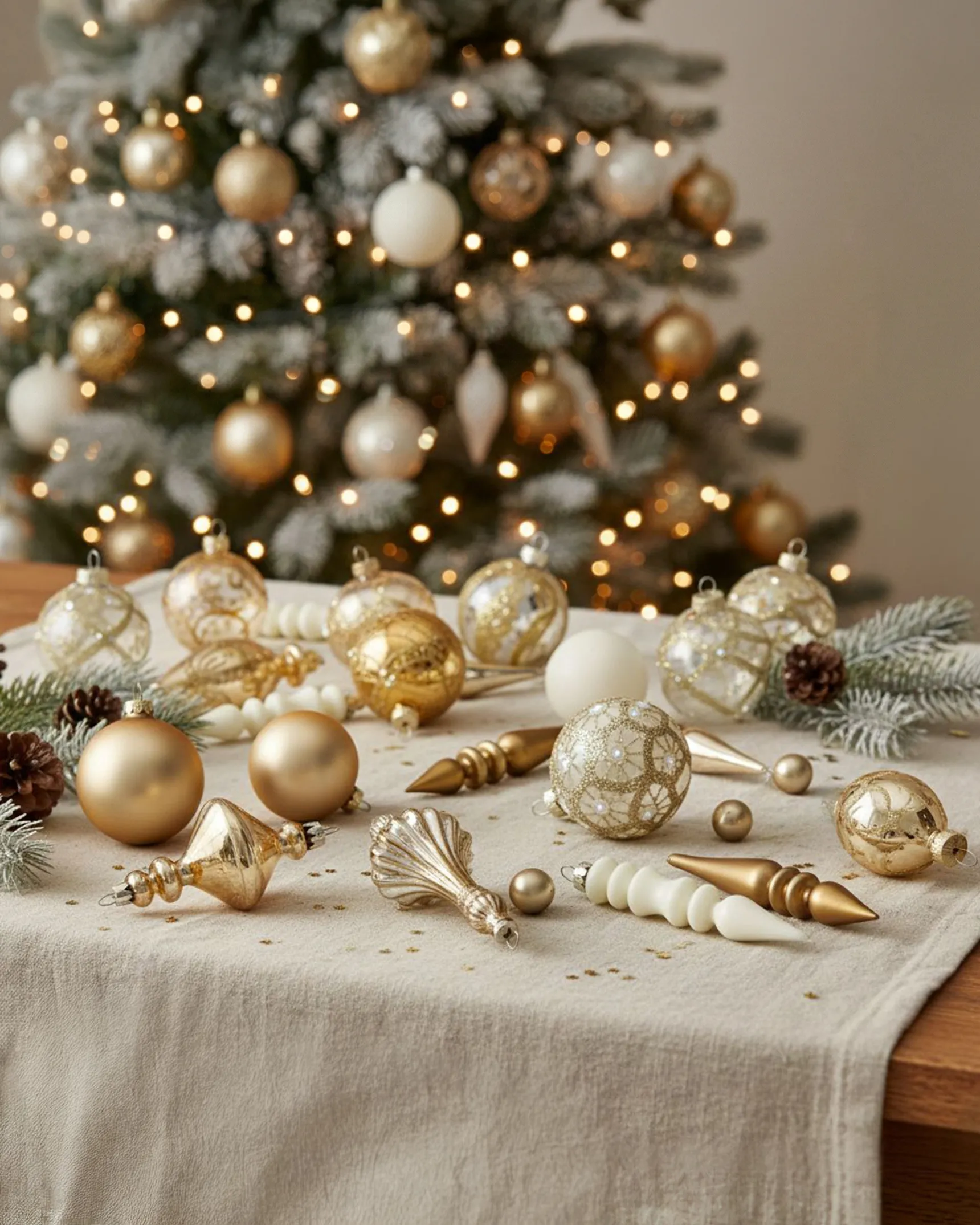 Set van 70 kerstballen FLICKER Glas Goud