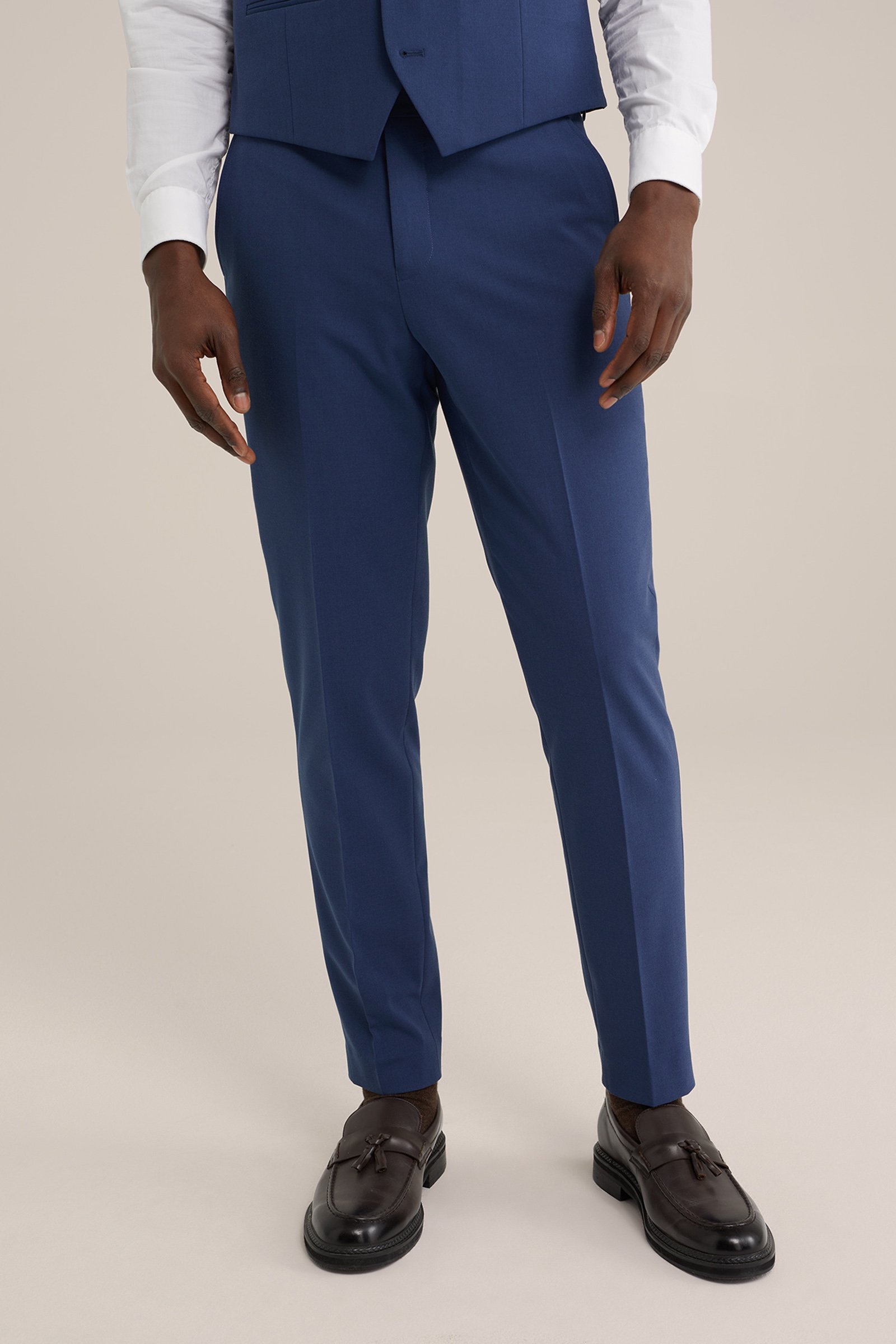 slim fit pantalon Fundamentals IJsblauw