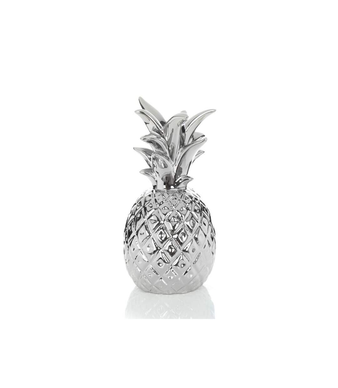 Paris Prix - Bougeoir Design pineapple 26cm Argent