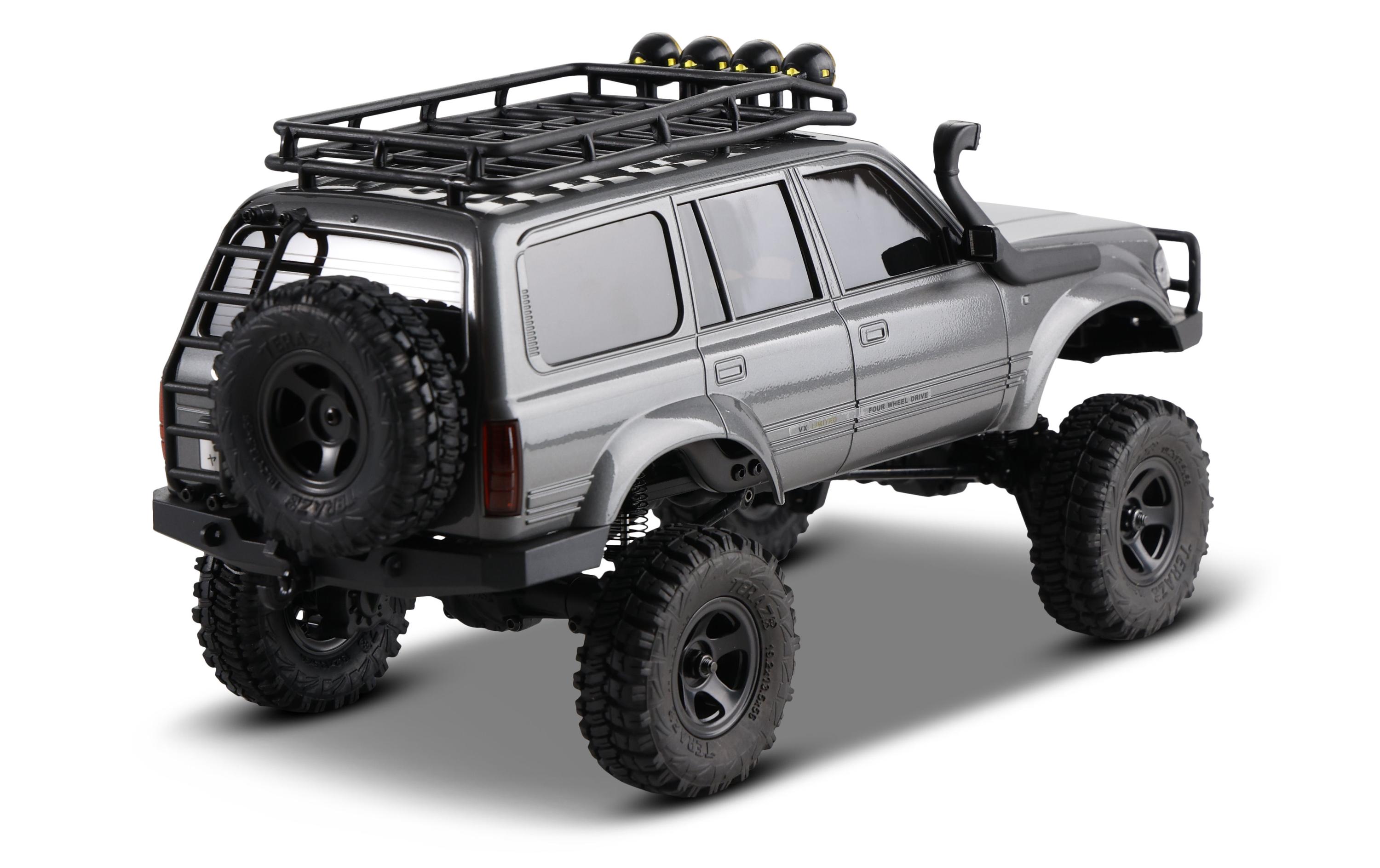 Scale Crawler FCX18 Toyota LC80 Grau, RTR, 1:18<br>Mini Rock Crawler mit detaillierter Toyota Landcruiser Karosserie und 2-Gang Getriebe