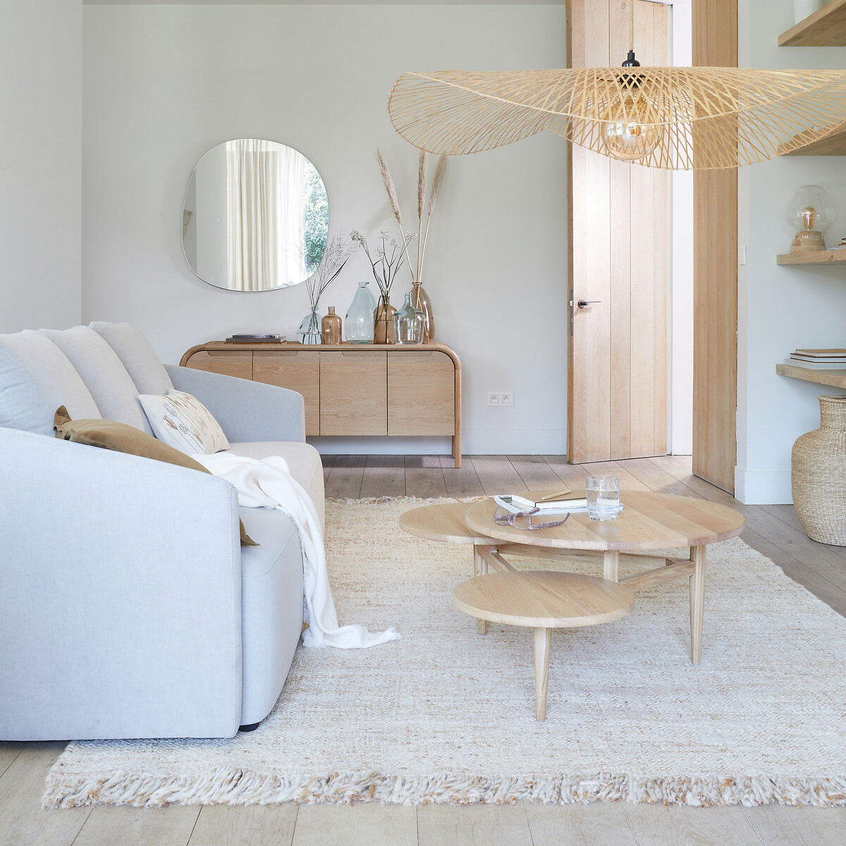 LA REDOUTE INTERIEURS<br>Candeeiro suspenso em bambu Ø 100 cm, Ásia