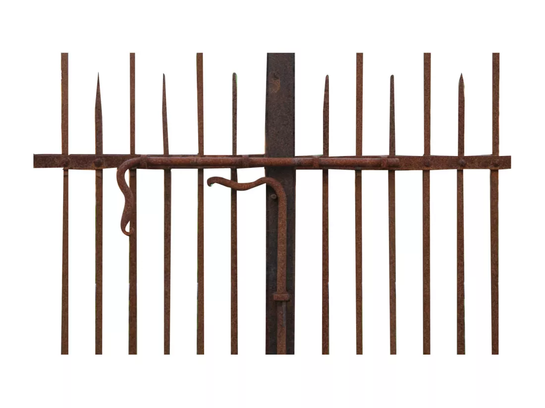 BISCOTTINI Portail - Fer Forgé Finition Antique - Clôture en Fer - Portail en Métal - Porte Décorative - Portail d'Entrée - 402x10x288cm - Une Pièce