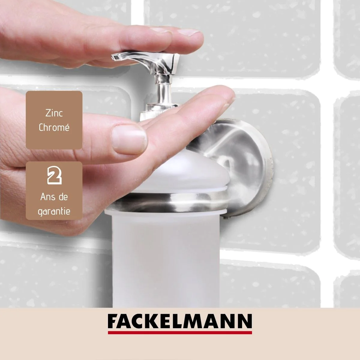 Distributeur de savon mural verre et chromé Vision Fackelmann
