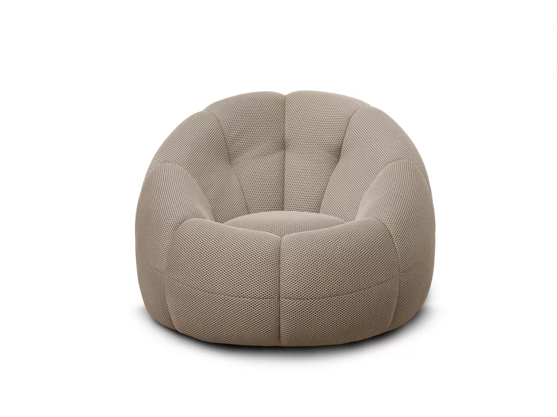 Fauteuil tissu beige clair - FIGO