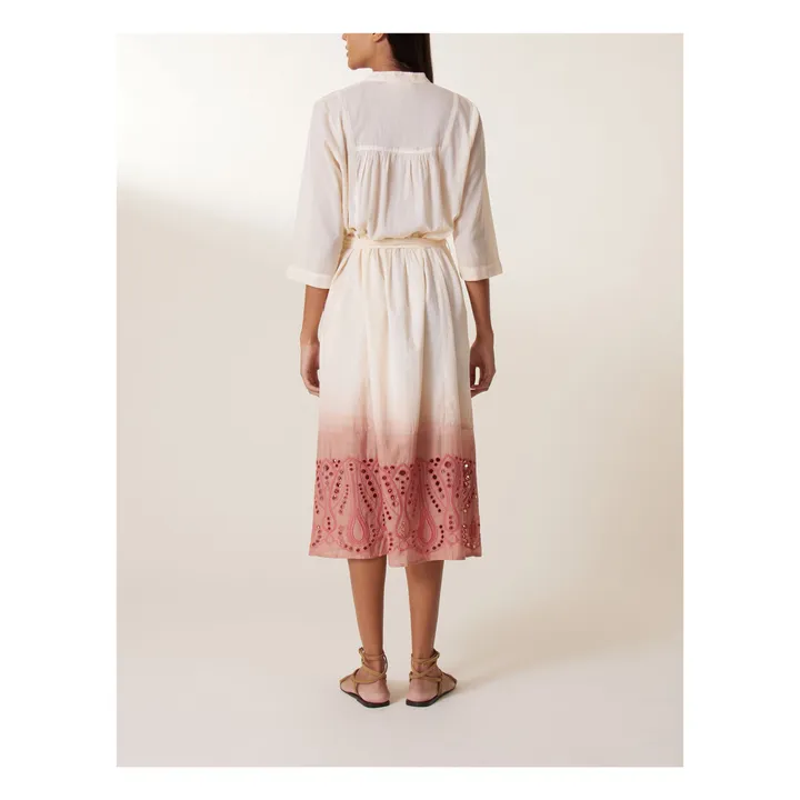 Leon & Harper Robe Rimi Tie & Dye Coton Bio  | Corail