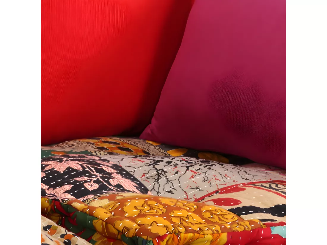 Coussins de sol poufs tissu 140 x 70 x 85 cm DEC021229