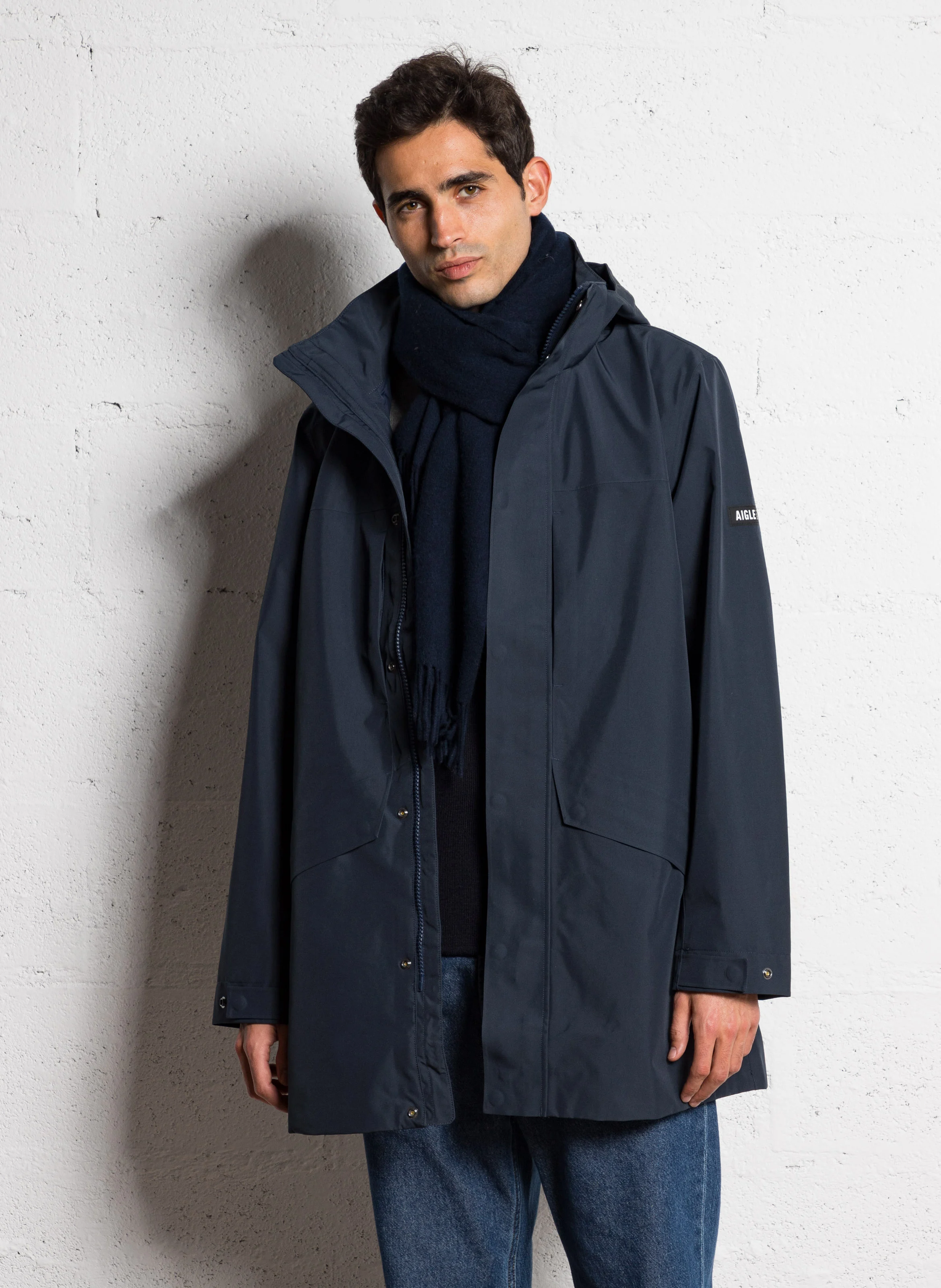 Parka col montant| Bleu