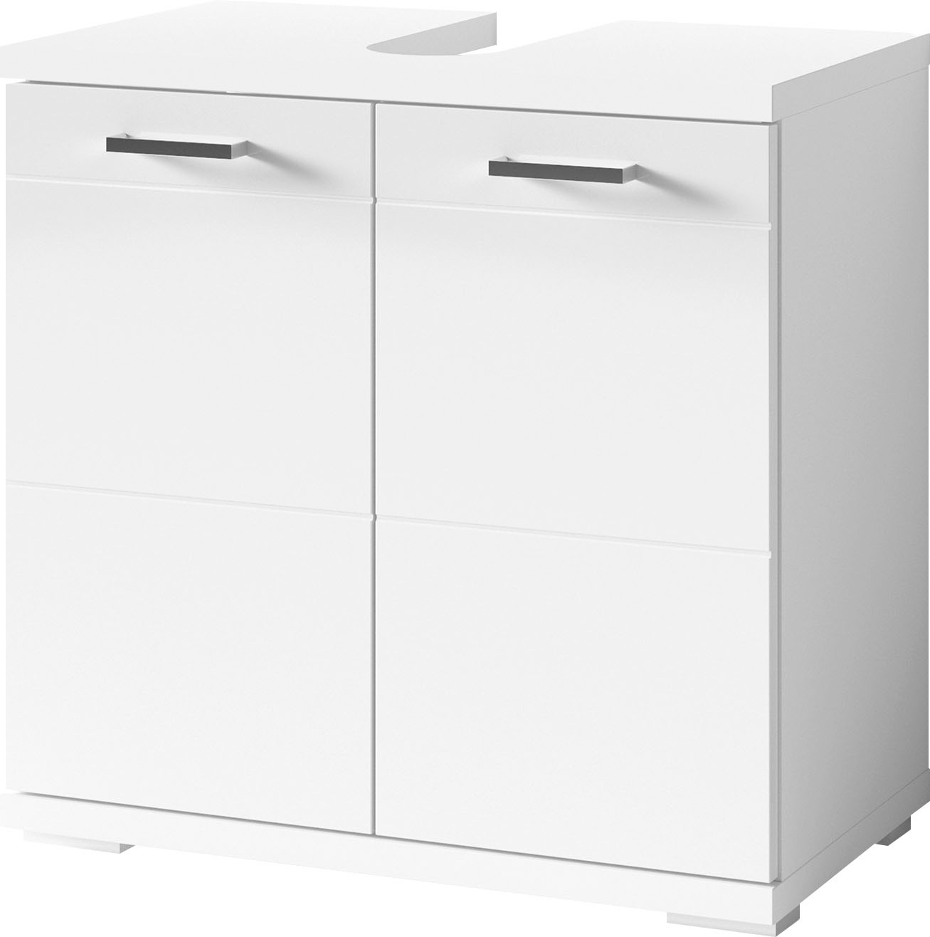 byLIVING Waschbeckenunterschrank »Nebraska« Breite 60 cm, mit Hochglanzlackierung und verchromten Metallgriffen