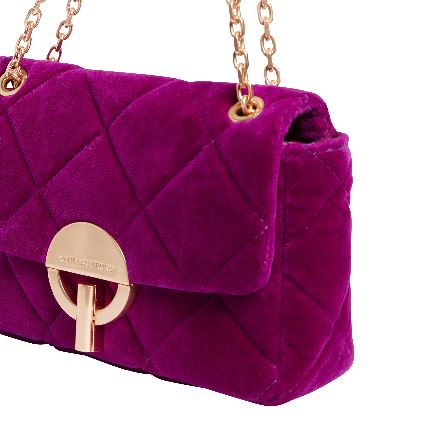 MOON - Sac bandoulière en velours matelassé| Violet