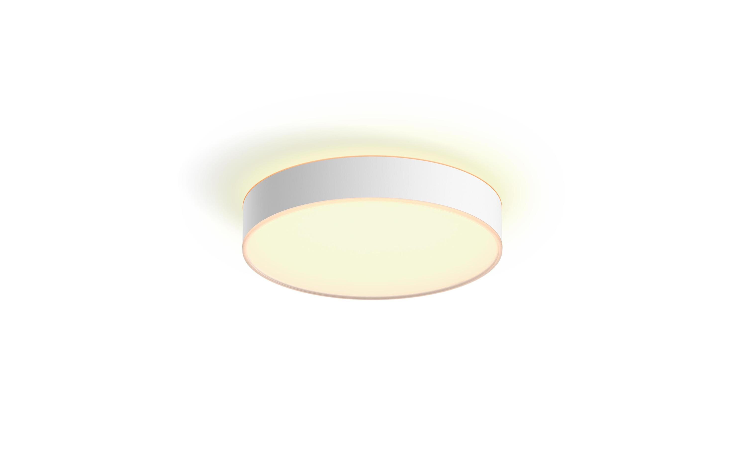 White Ambiance Enrave Deckenleuchte M Weiss + Dimmer<br>Deckenlampe steuerbar mit Philips Hue
