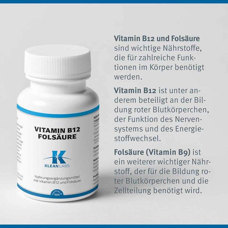 Vitamin B12 + Folsäure Kapseln, 100 St