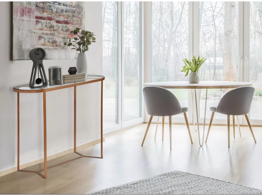 Console en Métal & Verre Design 
