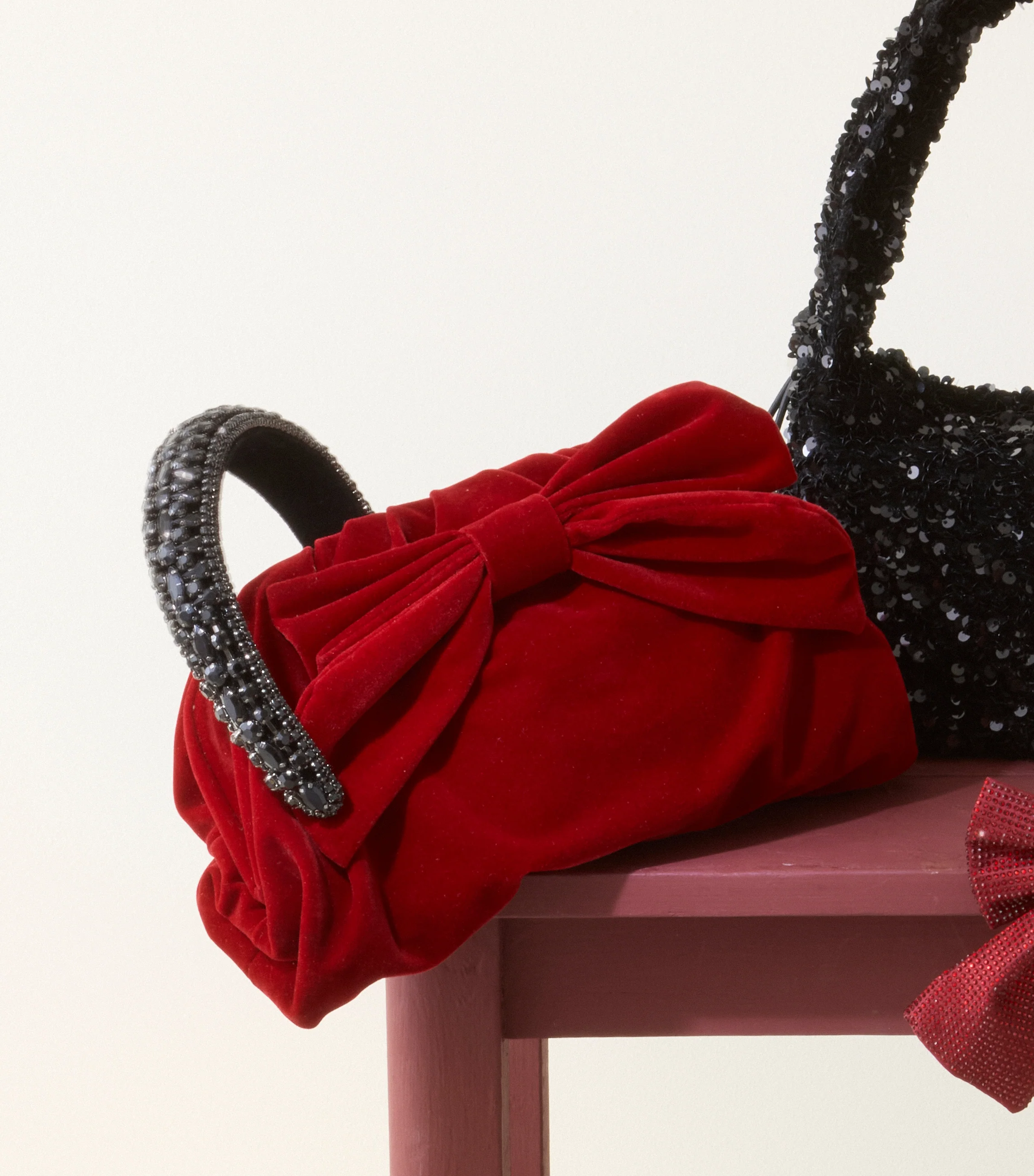 Becksöndergaard  Velvet Bonita clutch - Savvy Red
