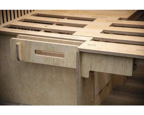 Buildify Campingbox Christoph bedsysteem, lengte-asymmetrisch, voor Ducato/Crafter/Sprinter, 1900x1180x435 mm (LxBxH) (zonder montage- en bevestigingsmateriaal)