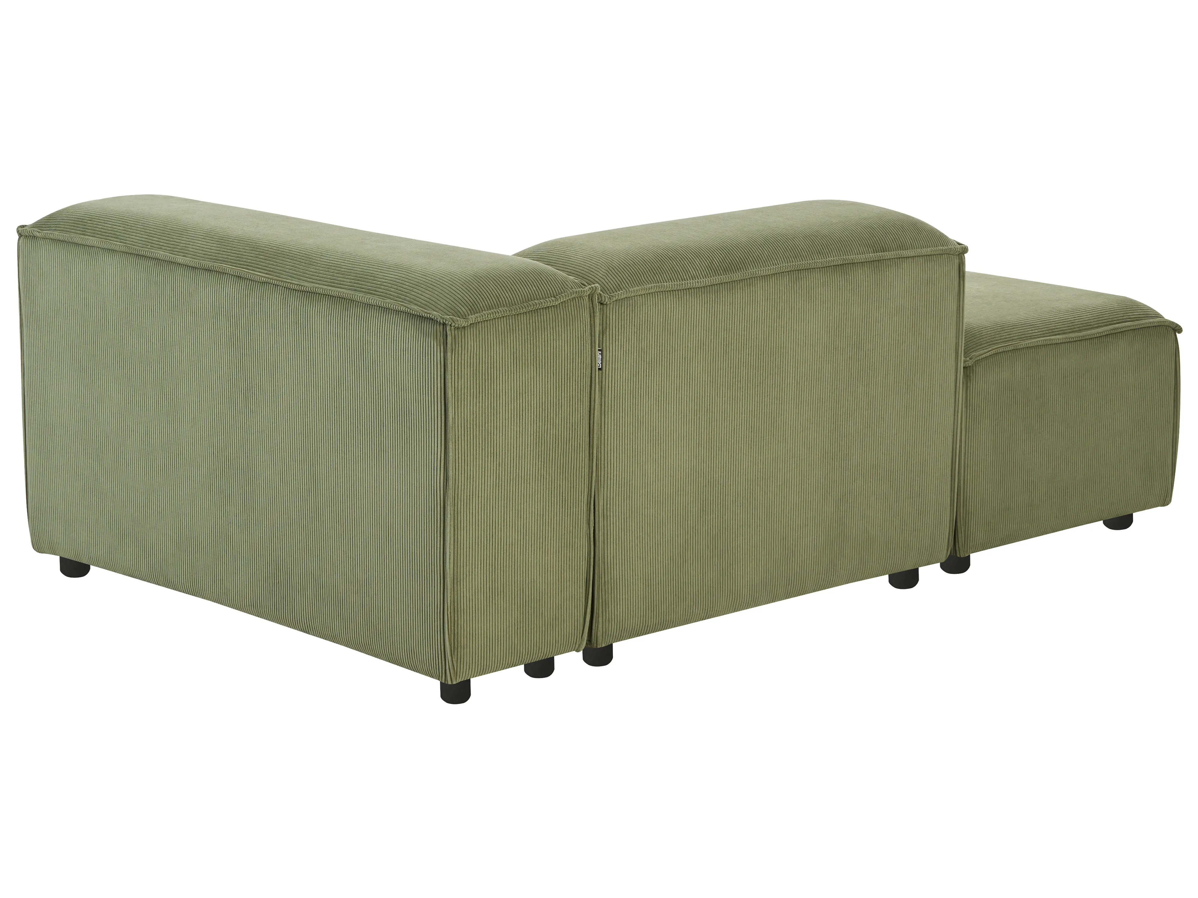 Modulaire hoekbank 3-zits ARDAL Corduroy Groen met ottomaan rechtszijdig