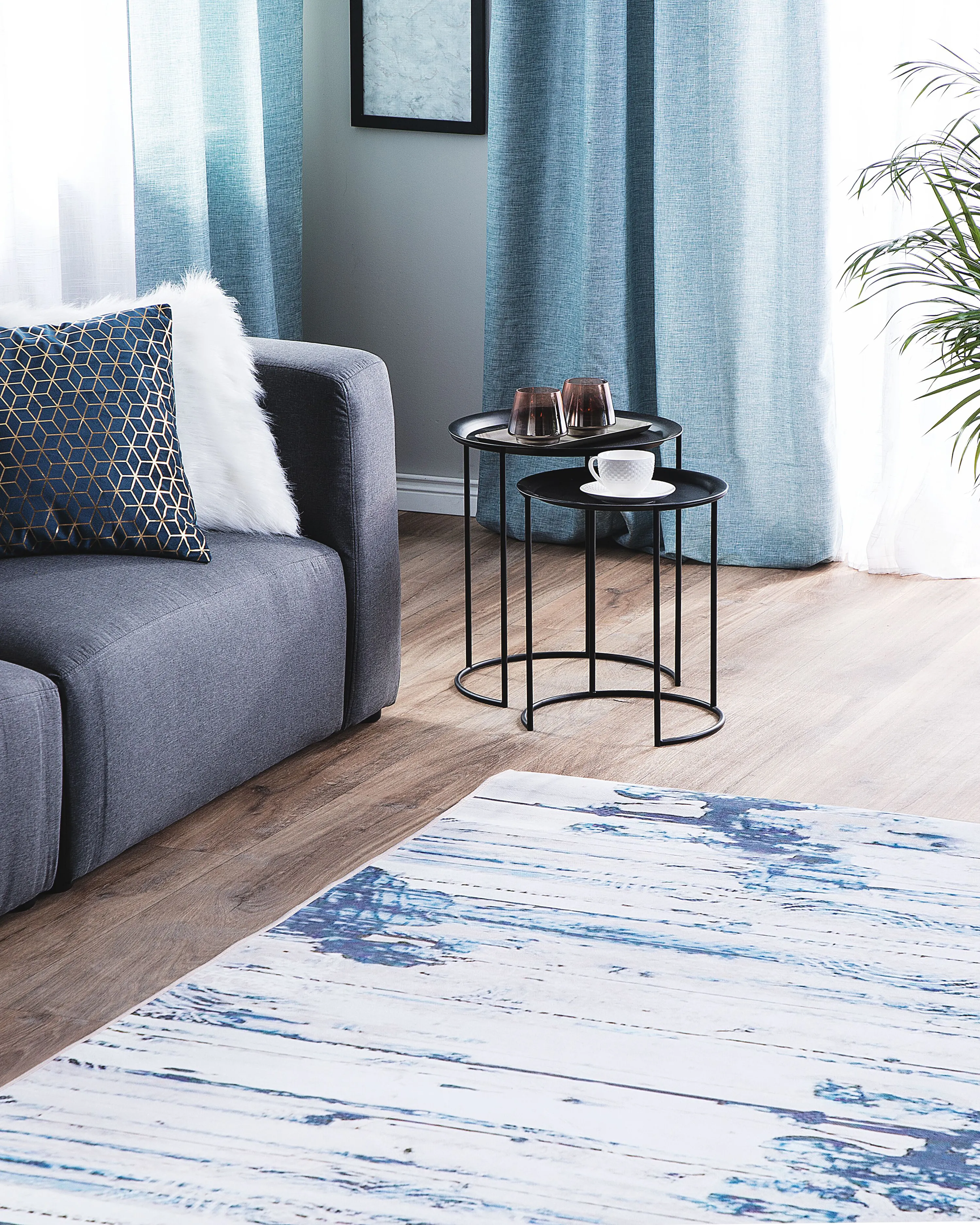 Vloerkleed BURDUR Blauw 160 x 230 cm
