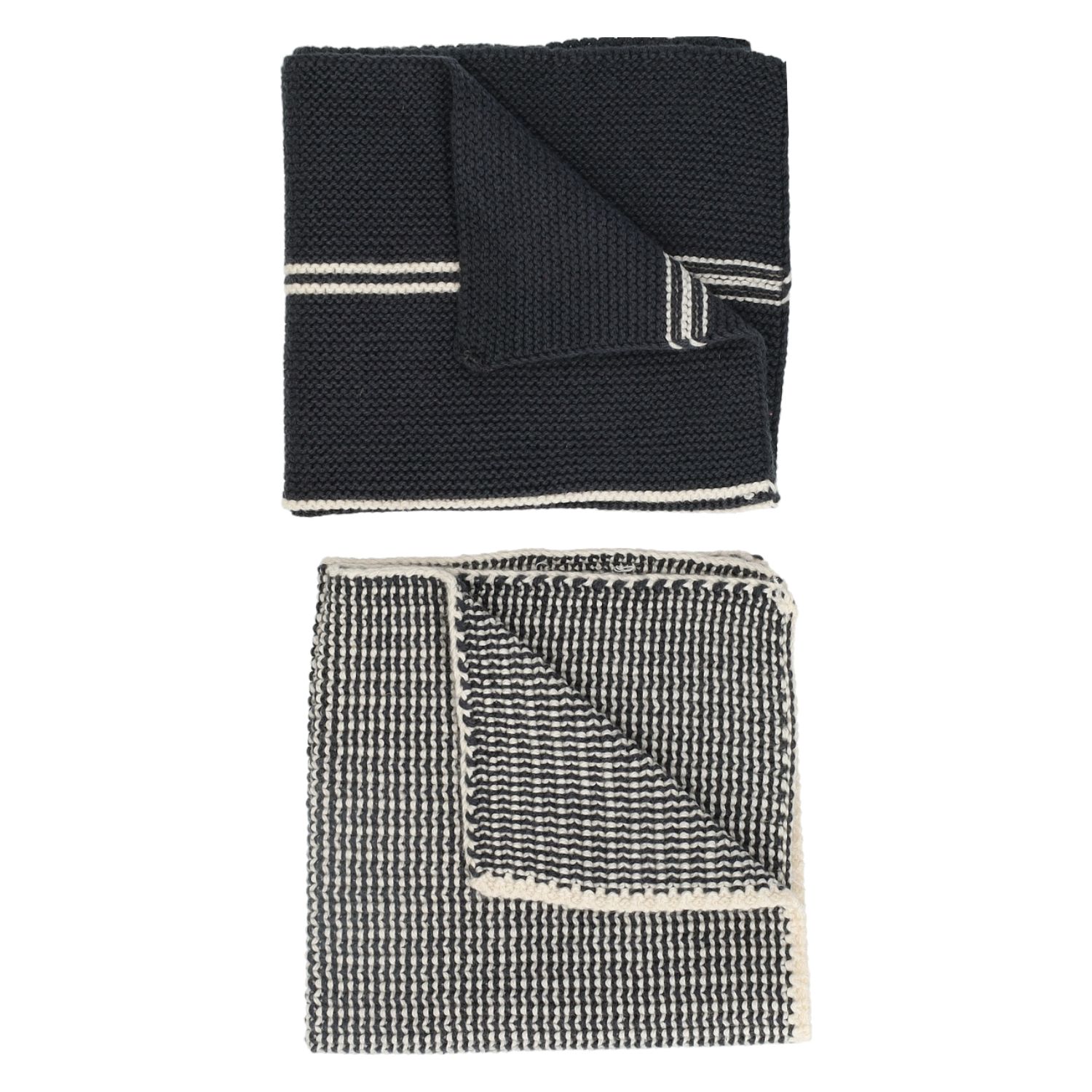 Vaatdoekjes, gebreid katoen, donkergrijs, 2 stuks, set 2, 25 x 25 cm