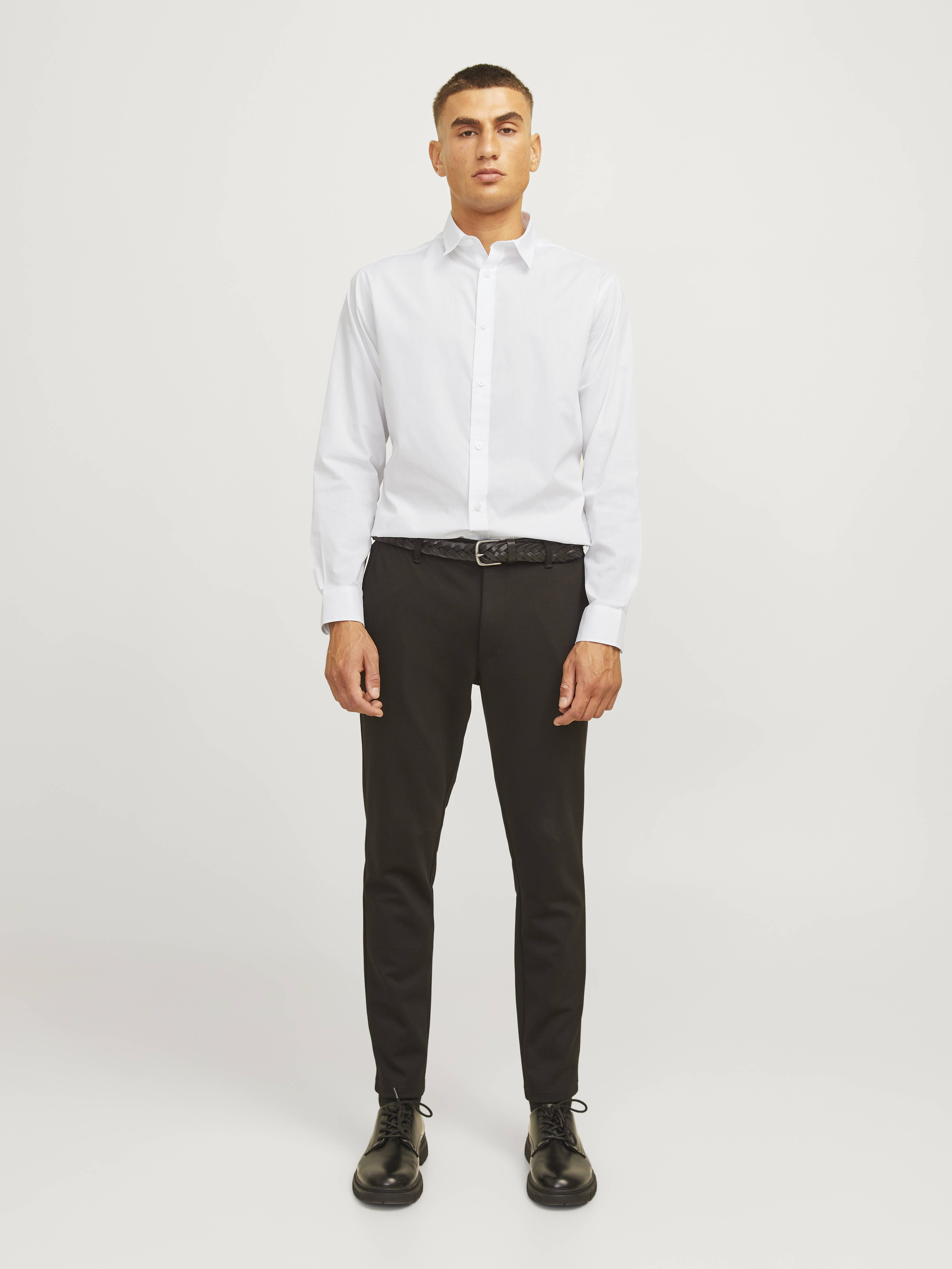 JJ REBEL slim fit overhemd JREBGAVIN wit