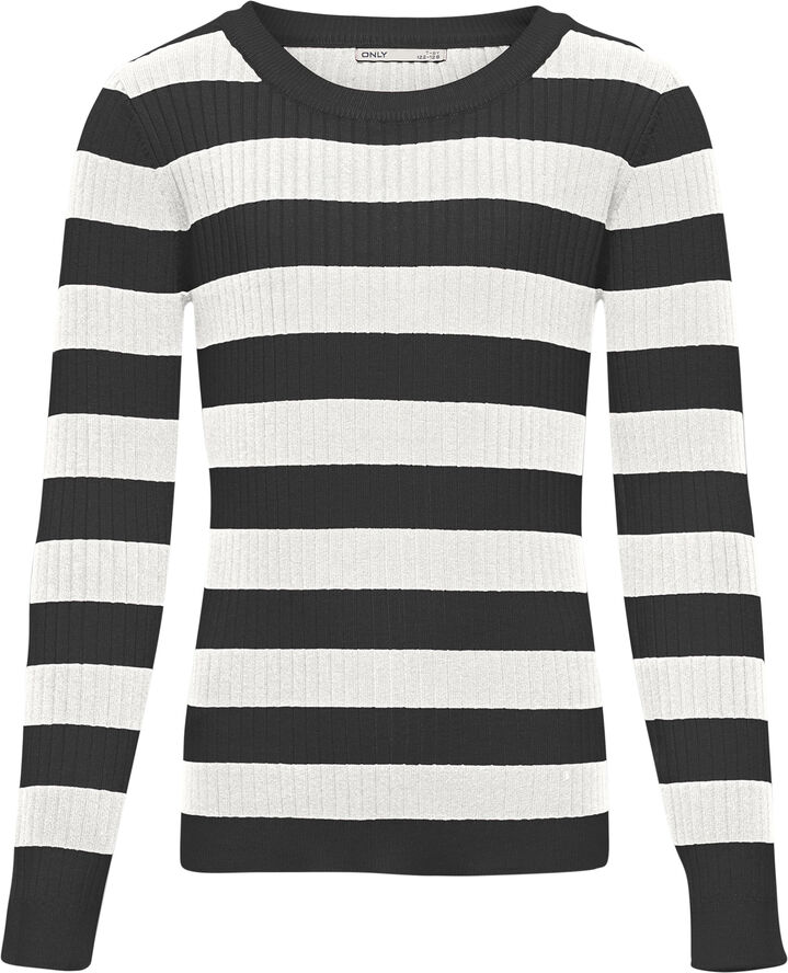 ONLY KOGKAROL L/S O-NECK KNT Black/cloud dancer