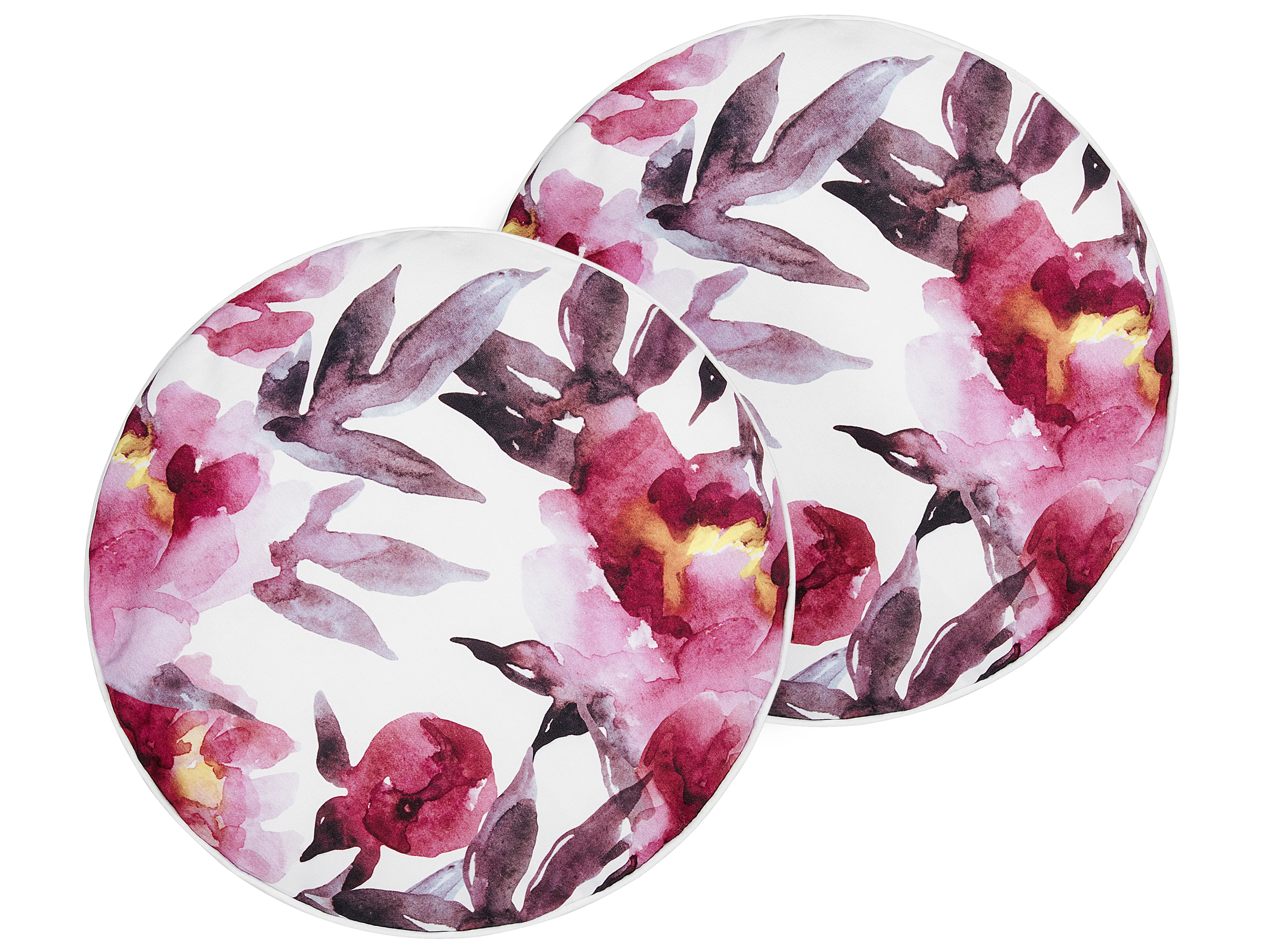 Set van 2 tuinkussens LANROSSO bloempatroon 40 x 40 cm Roze