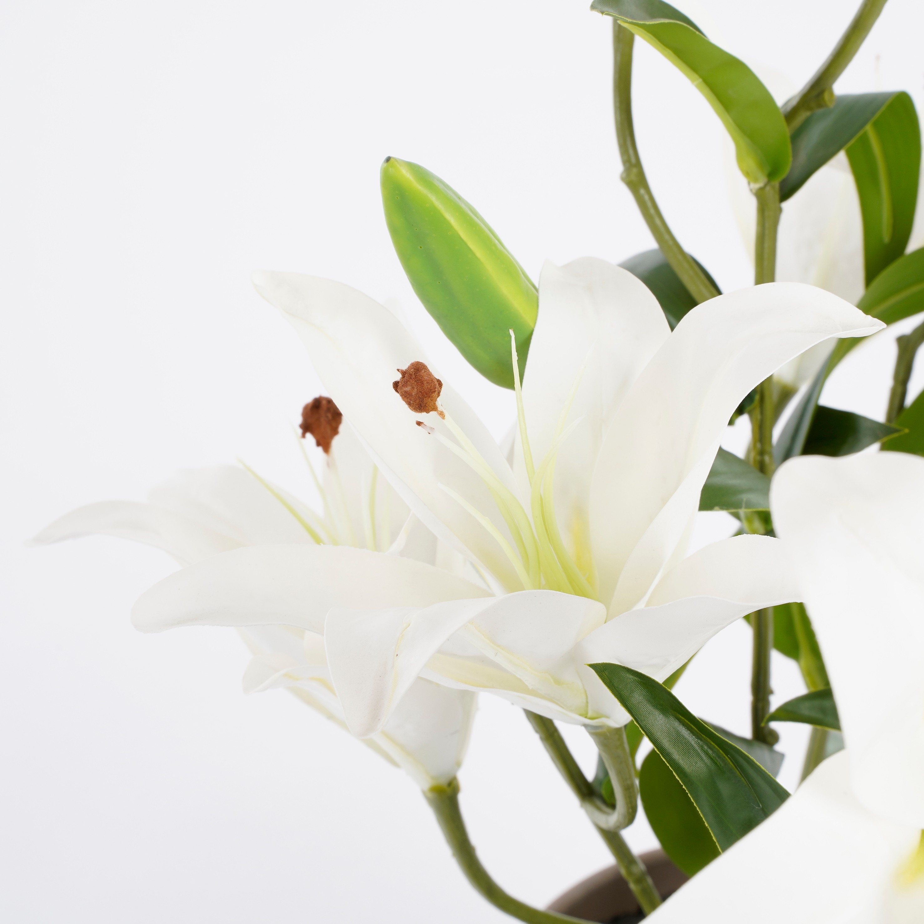 Mica decorations - lis tigré artificielle blanche en pot h47