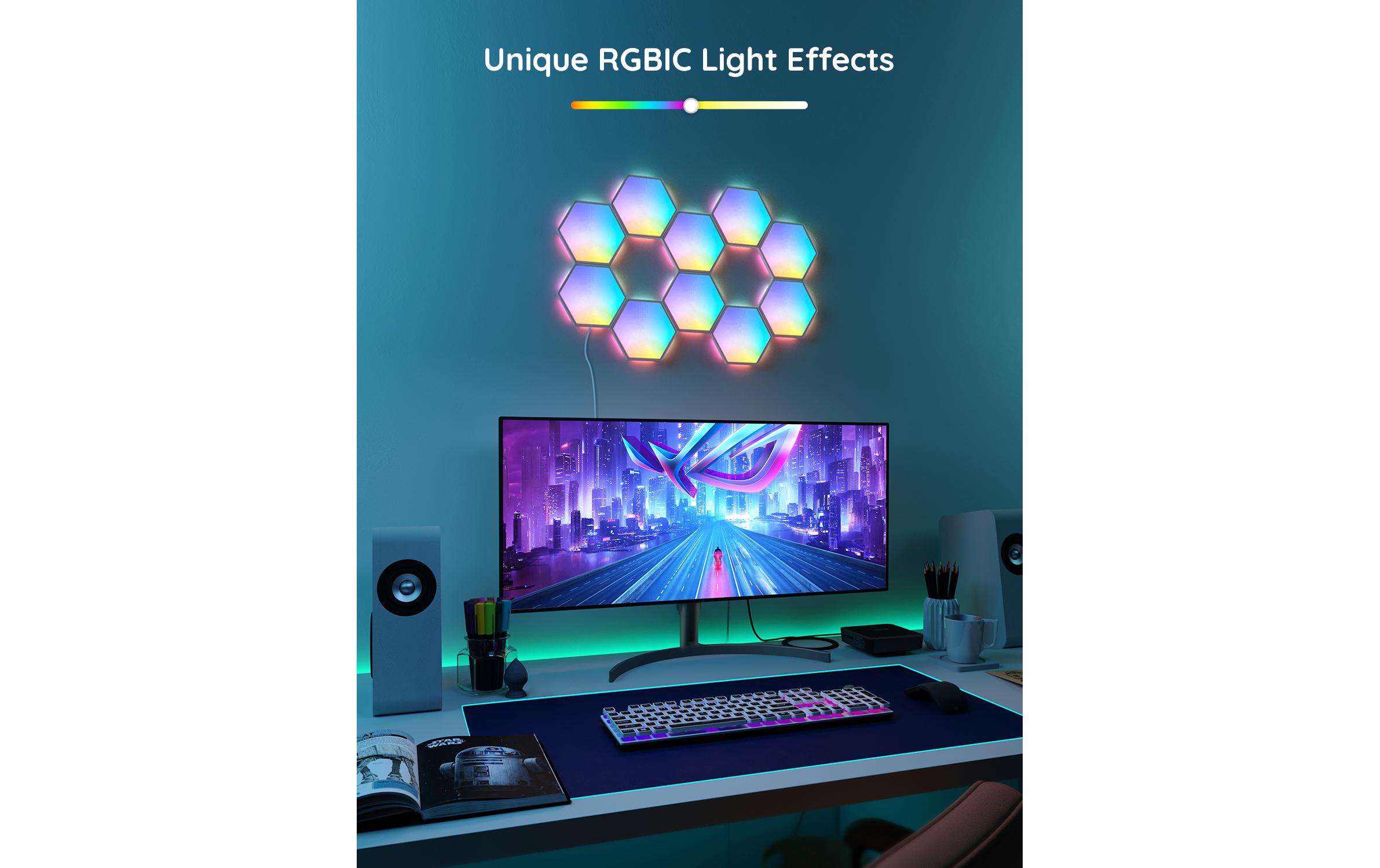 Panelleuchte Glide Hexa, 10er, RGBIC<br>Light Panels