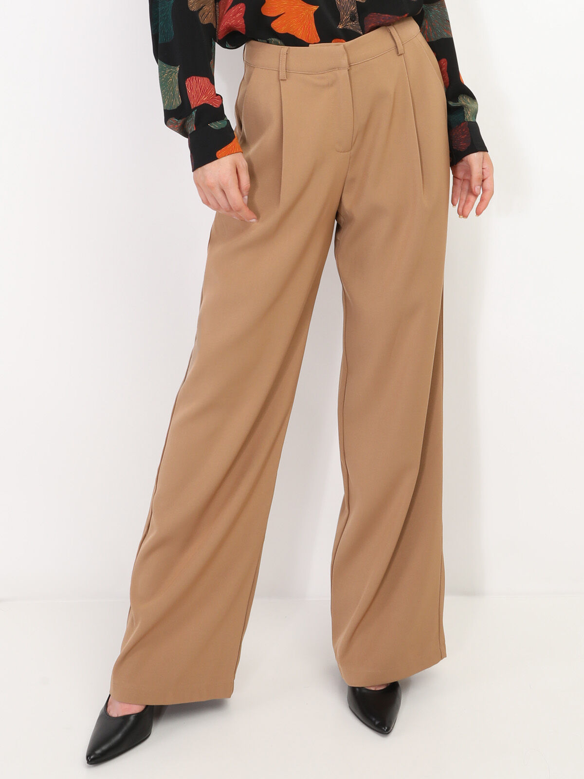 Pantalon de costume large- Marron clair