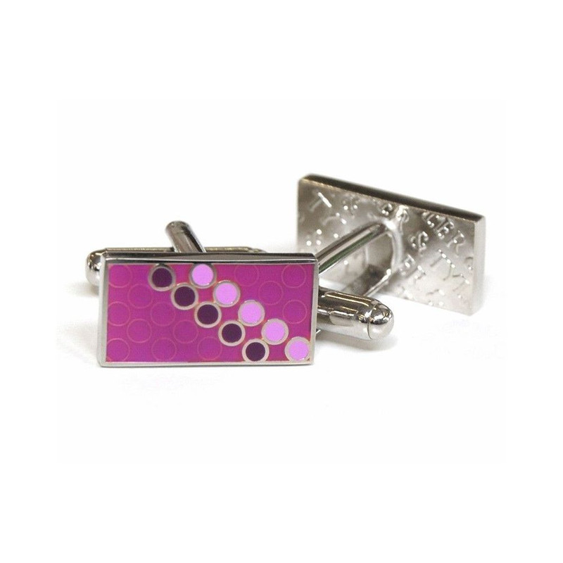 Boutons de manchette, Disco Silver Metal, Violet