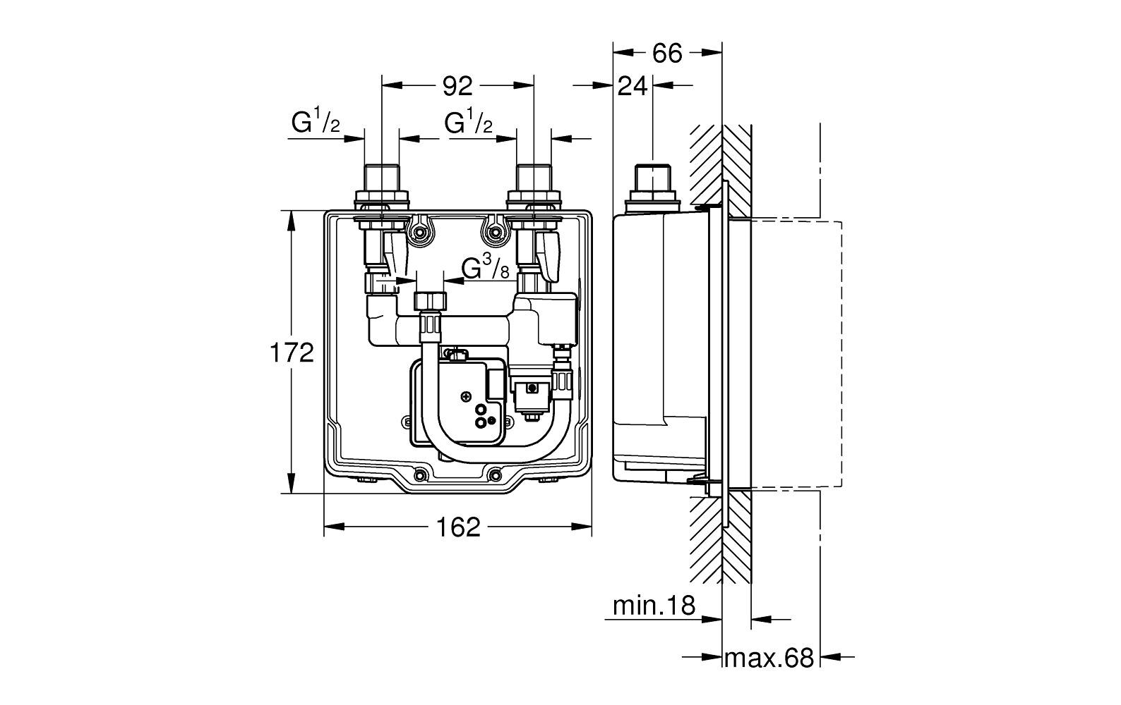 UP-Einbaukasten Eurosmart CE<br>UP-Einbaukasten Eurosmart CE